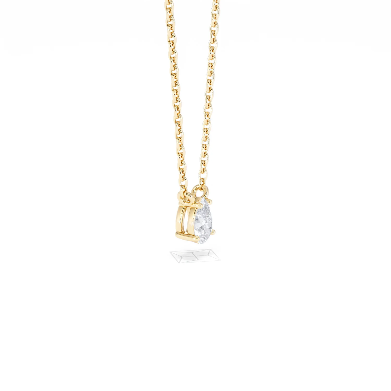 Wanderlust Floating Pear Cut Lab Diamond Solitaire Necklace 0.25ct H/SI in 18K Gold Vermeil - Image 23