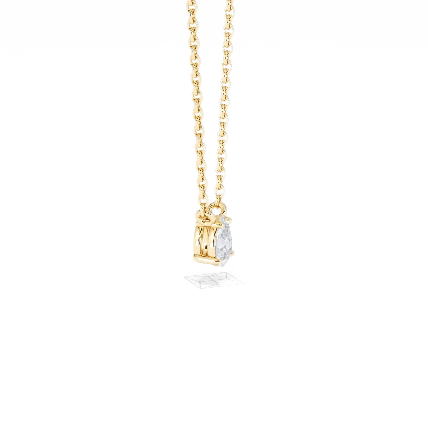 Wanderlust Floating Pear Cut Lab Diamond Solitaire Necklace 0.25ct H/SI in 18K Gold Vermeil - Image 25
