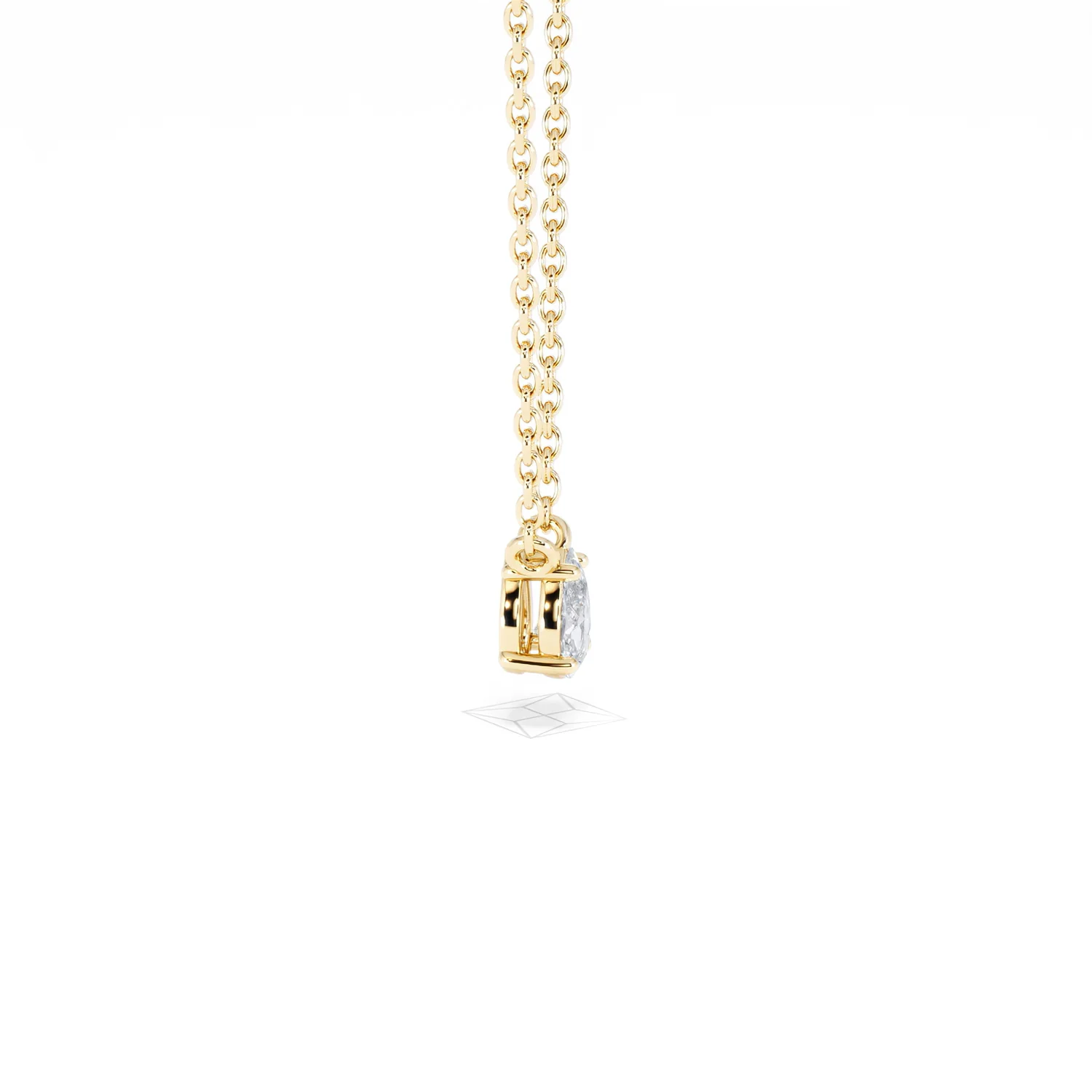 Wanderlust Floating Pear Cut Lab Diamond Solitaire Necklace 0.25ct H/SI in 18K Gold Vermeil - Image 28