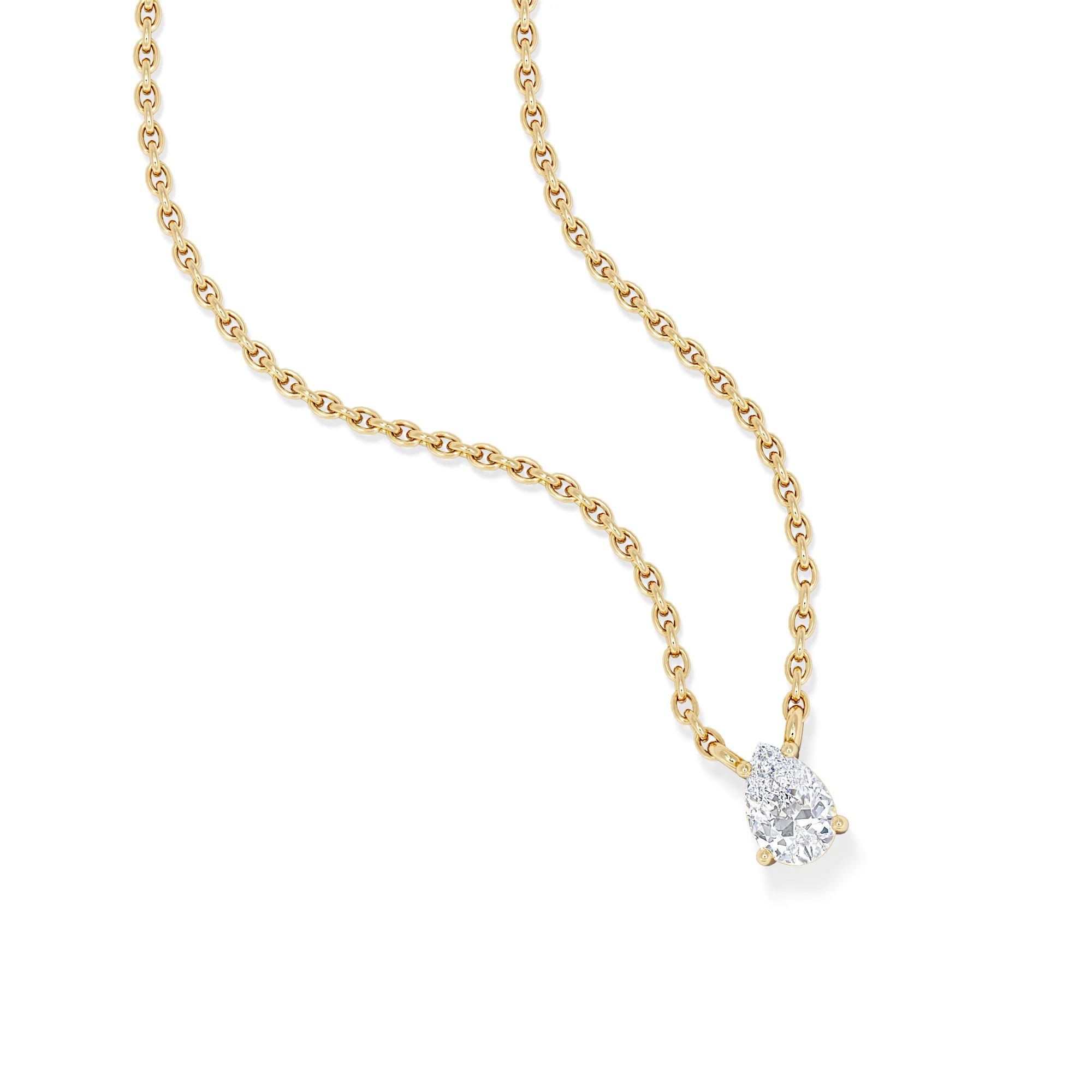 Wanderlust Floating Pear Cut Lab Diamond Solitaire Necklace 0.25ct H/SI in 18K Gold Vermeil - Image 3