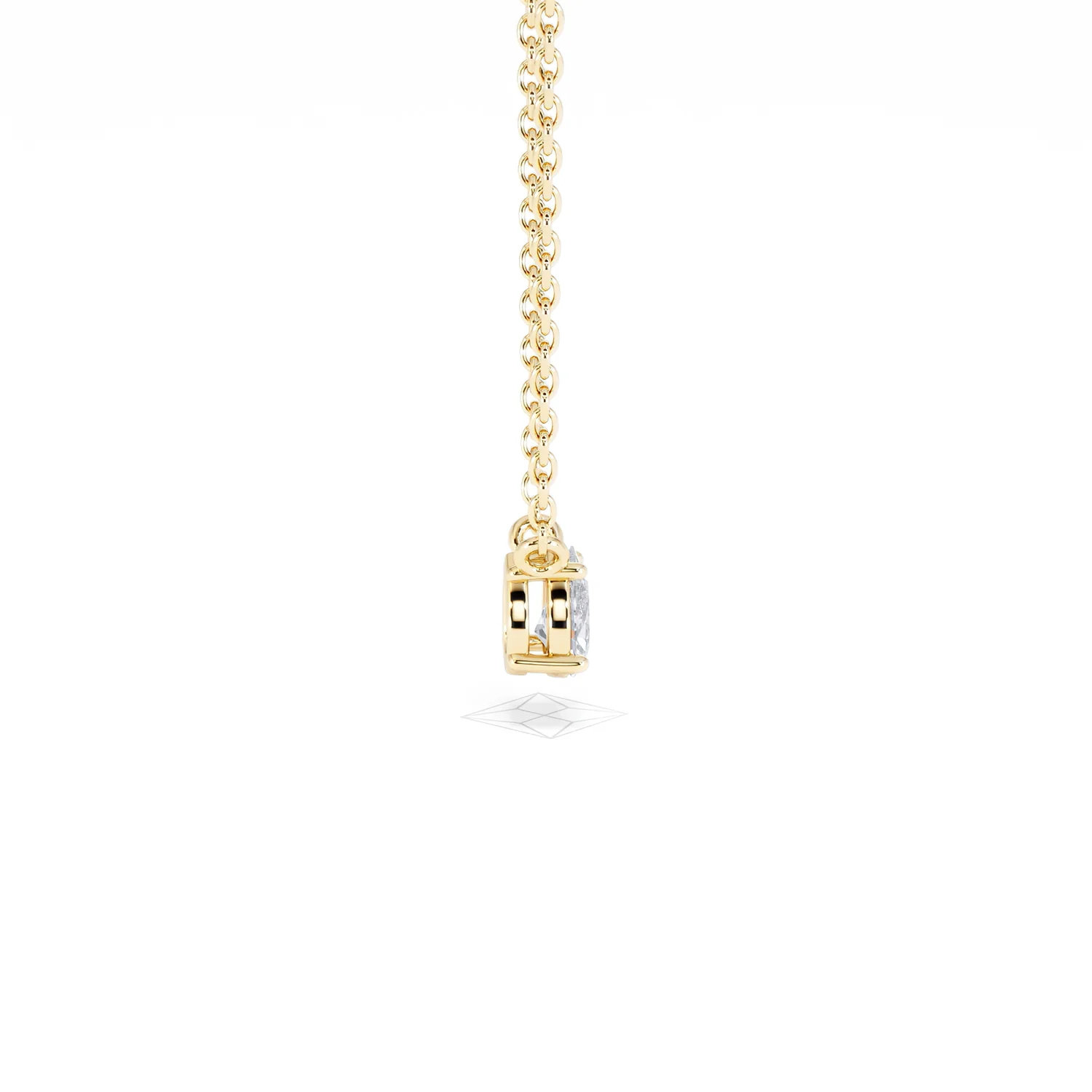 Wanderlust Floating Pear Cut Lab Diamond Solitaire Necklace 0.25ct H/SI in 18K Gold Vermeil - Image 31