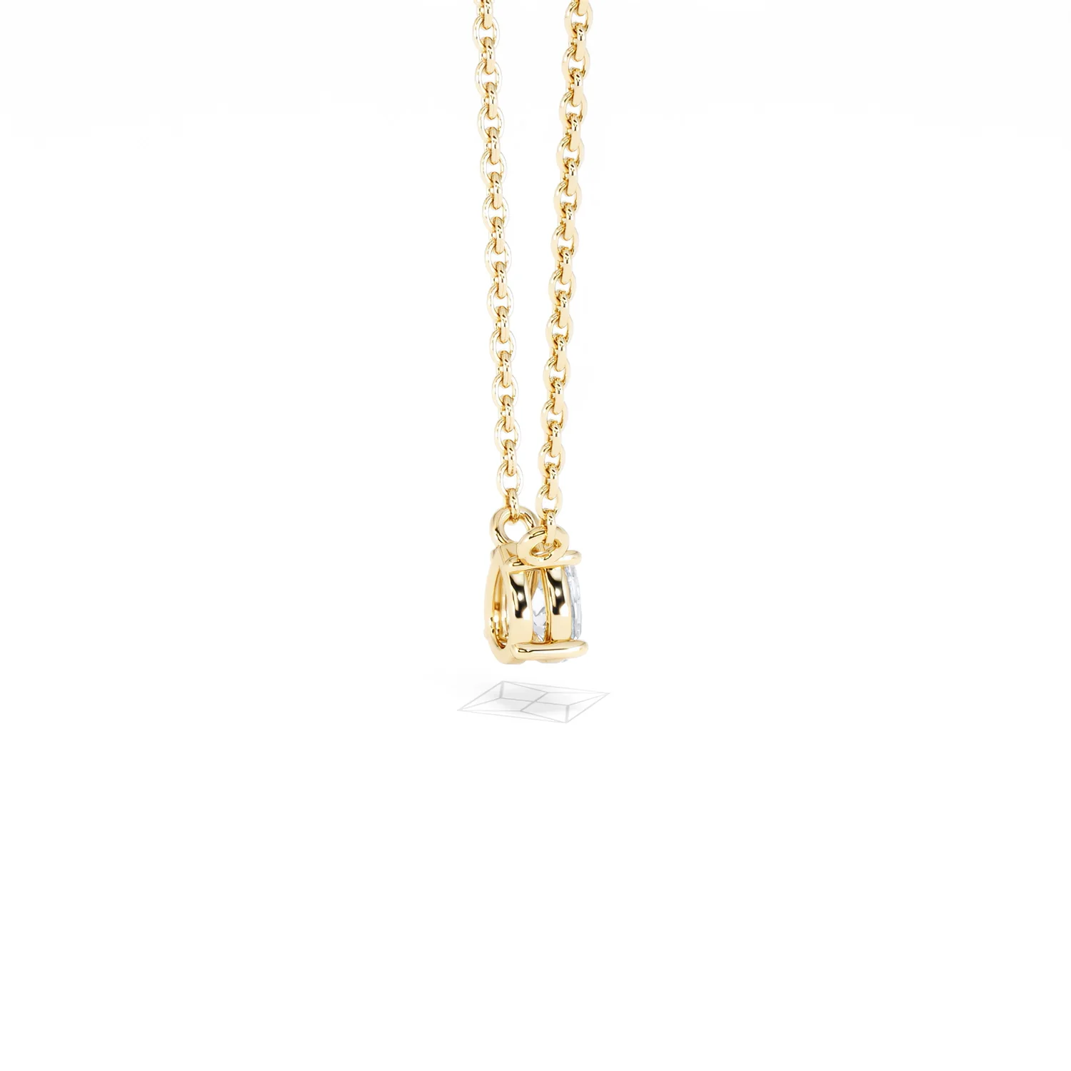 Wanderlust Floating Pear Cut Lab Diamond Solitaire Necklace 0.25ct H/SI in 18K Gold Vermeil - Image 35