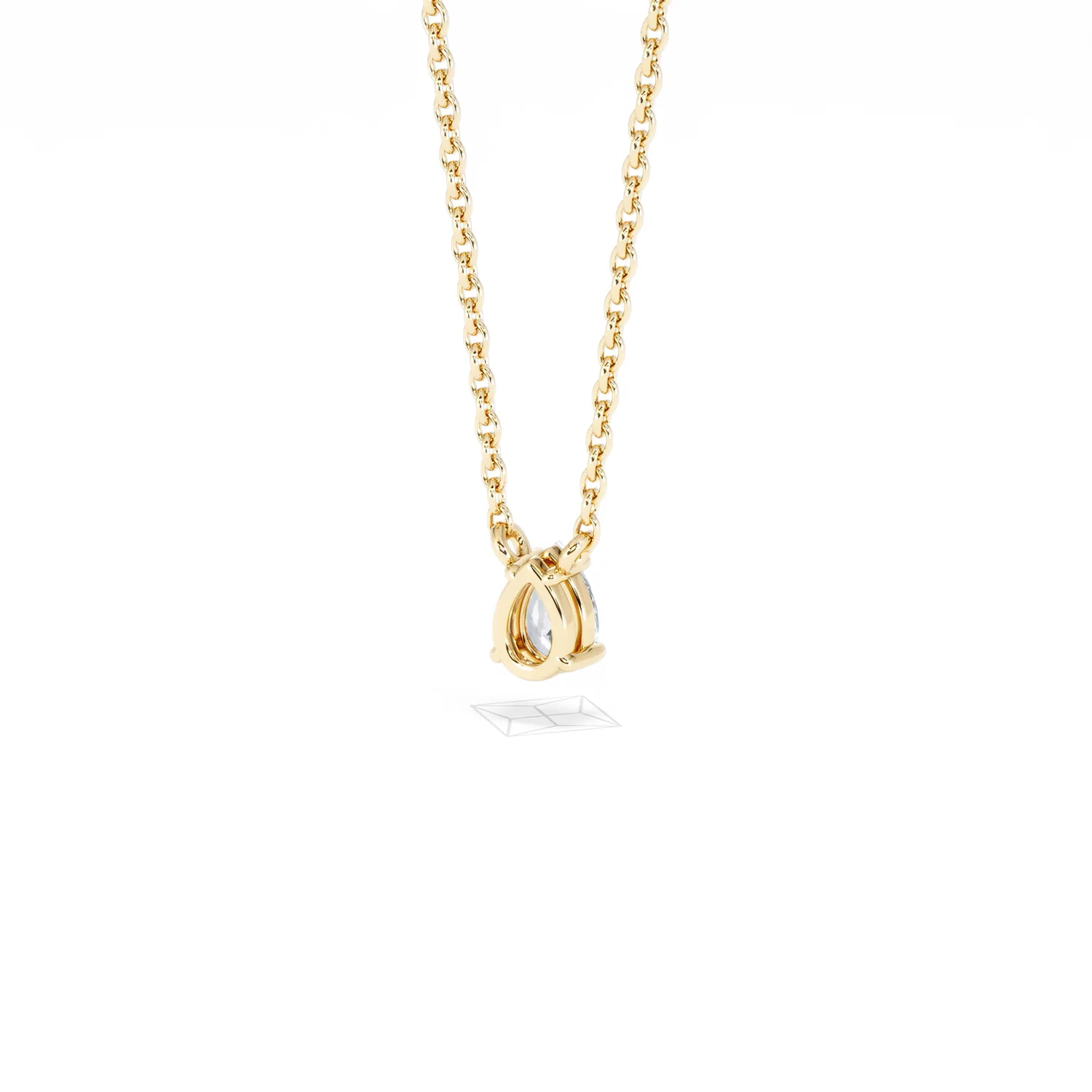 Wanderlust Floating Pear Cut Lab Diamond Solitaire Necklace 0.25ct H/SI in 18K Gold Vermeil - Image 44