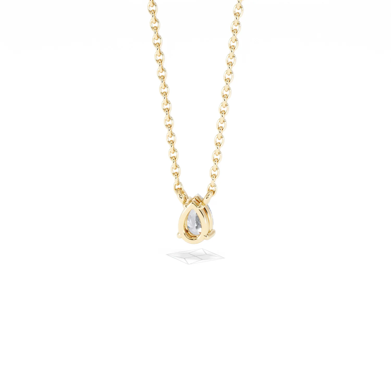 Wanderlust Floating Pear Cut Lab Diamond Solitaire Necklace 0.25ct H/SI in 18K Gold Vermeil - Image 47