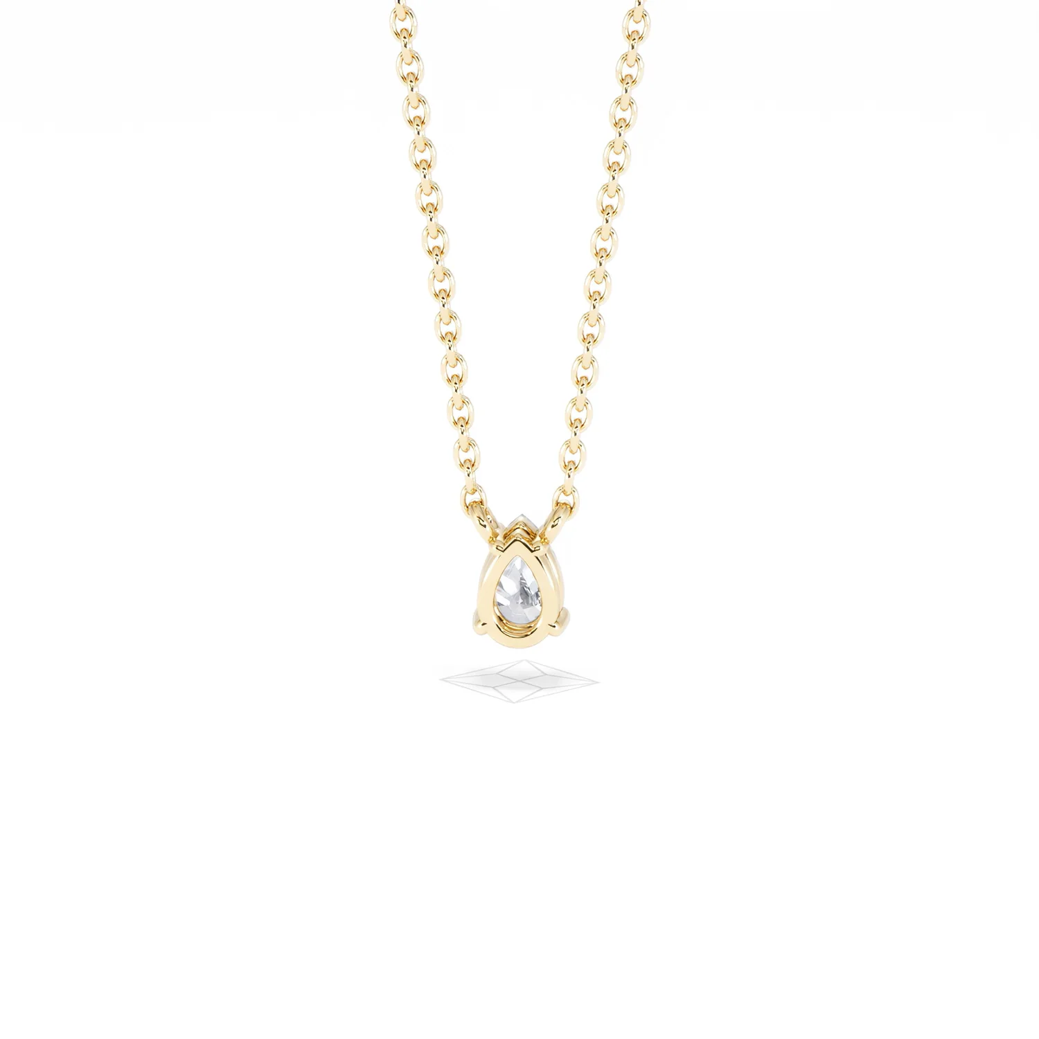 Wanderlust Floating Pear Cut Lab Diamond Solitaire Necklace 0.25ct H/SI in 18K Gold Vermeil - Image 49