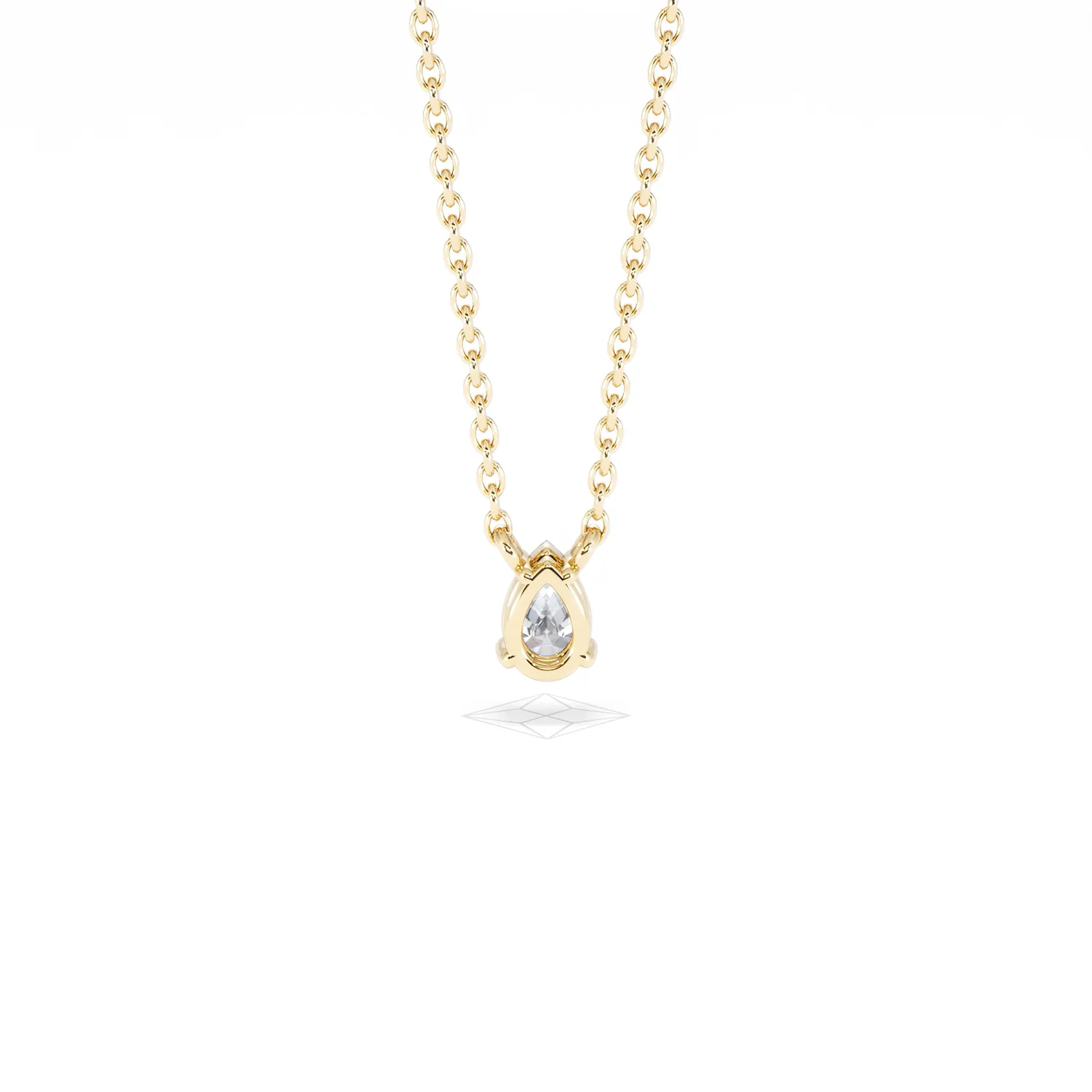 Wanderlust Floating Pear Cut Lab Diamond Solitaire Necklace 0.25ct H/SI in 18K Gold Vermeil - Image 50