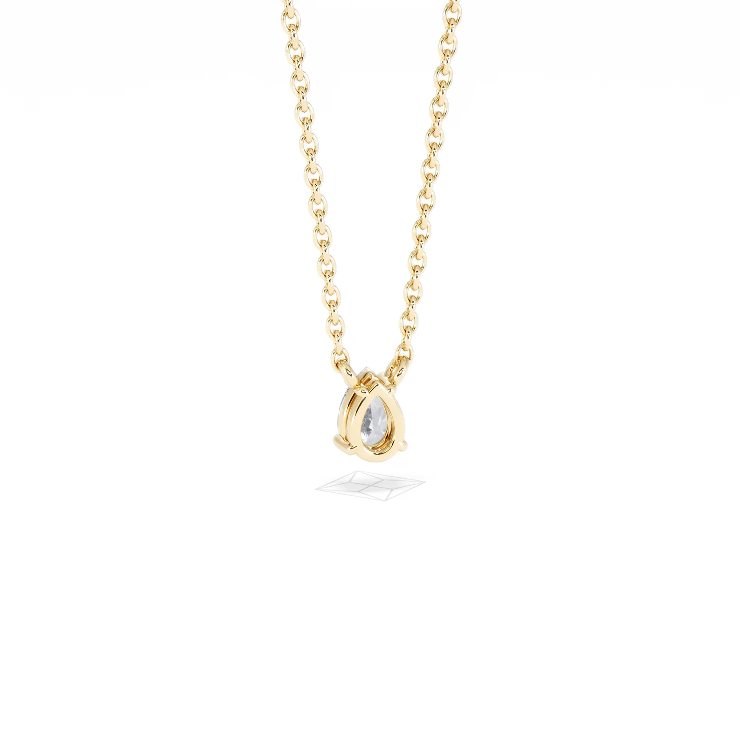 Wanderlust Floating Pear Cut Lab Diamond Solitaire Necklace 0.25ct H/SI in 18K Gold Vermeil - Image 53