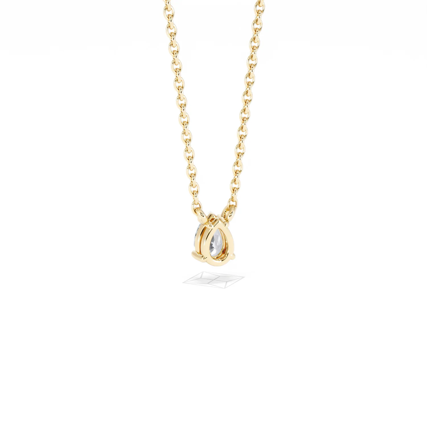 Wanderlust Floating Pear Cut Lab Diamond Solitaire Necklace 0.25ct H/SI in 18K Gold Vermeil - Image 54
