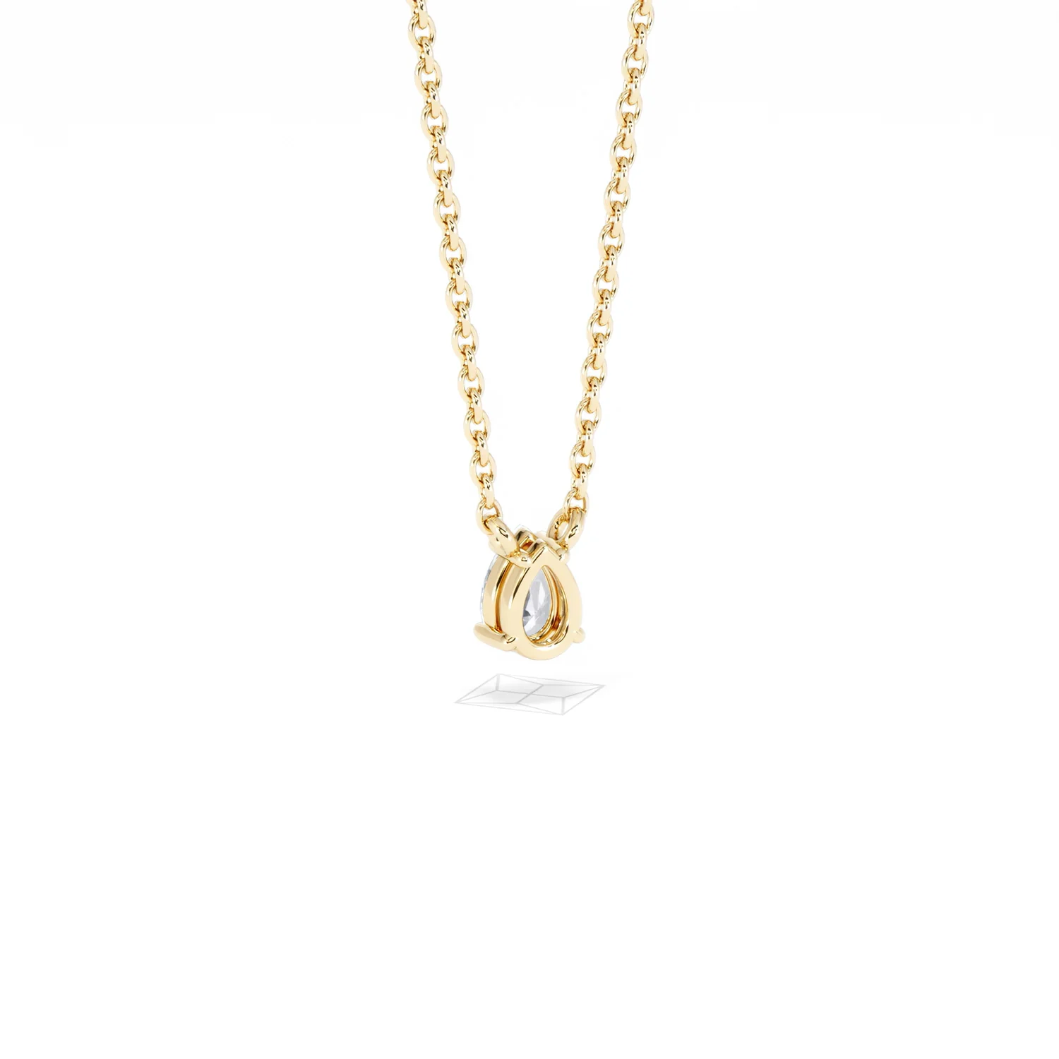 Wanderlust Floating Pear Cut Lab Diamond Solitaire Necklace 0.25ct H/SI in 18K Gold Vermeil - Image 55