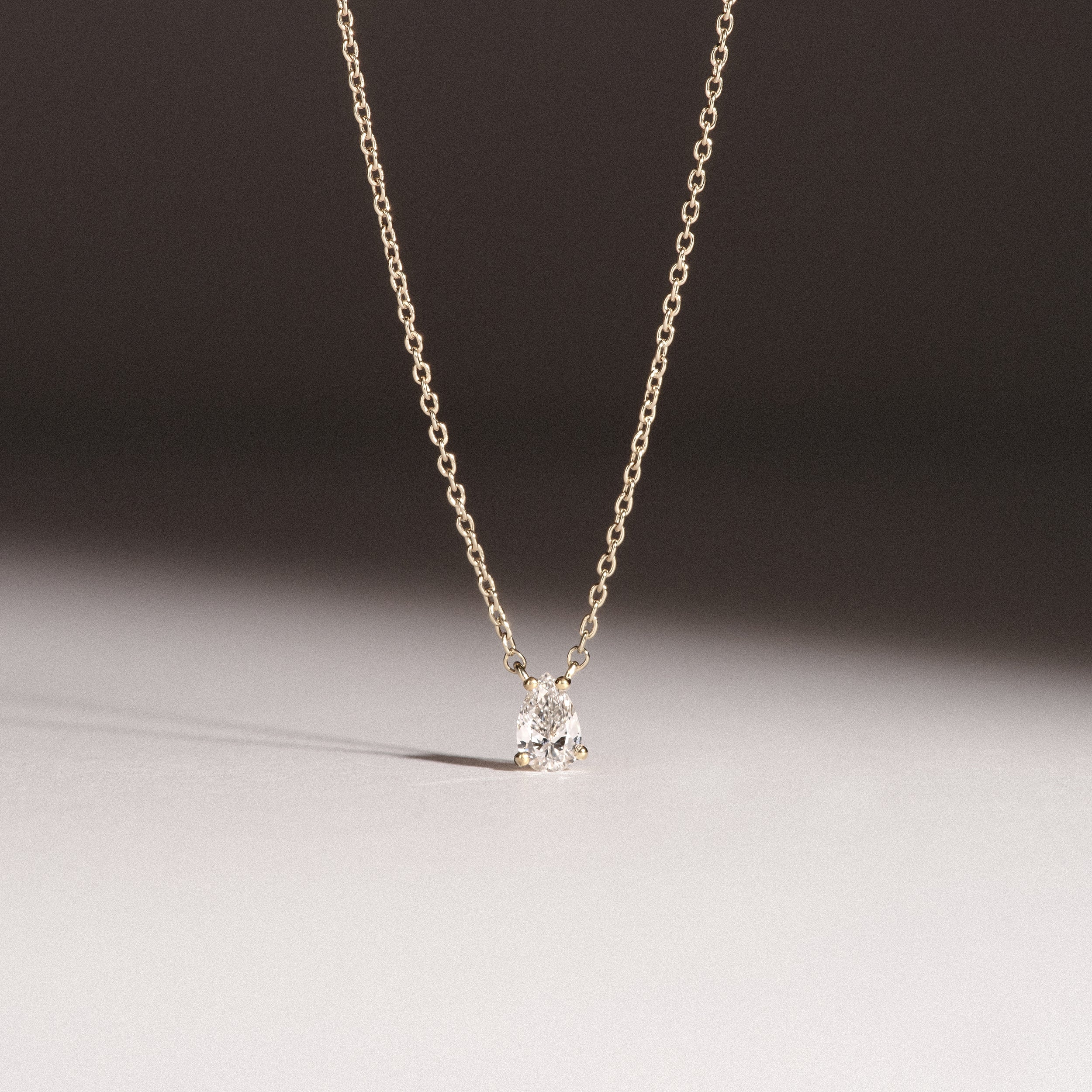 Wanderlust Floating Pear Cut Lab Diamond Solitaire Necklace 0.25ct H/SI in 18K Gold Vermeil - Image 6
