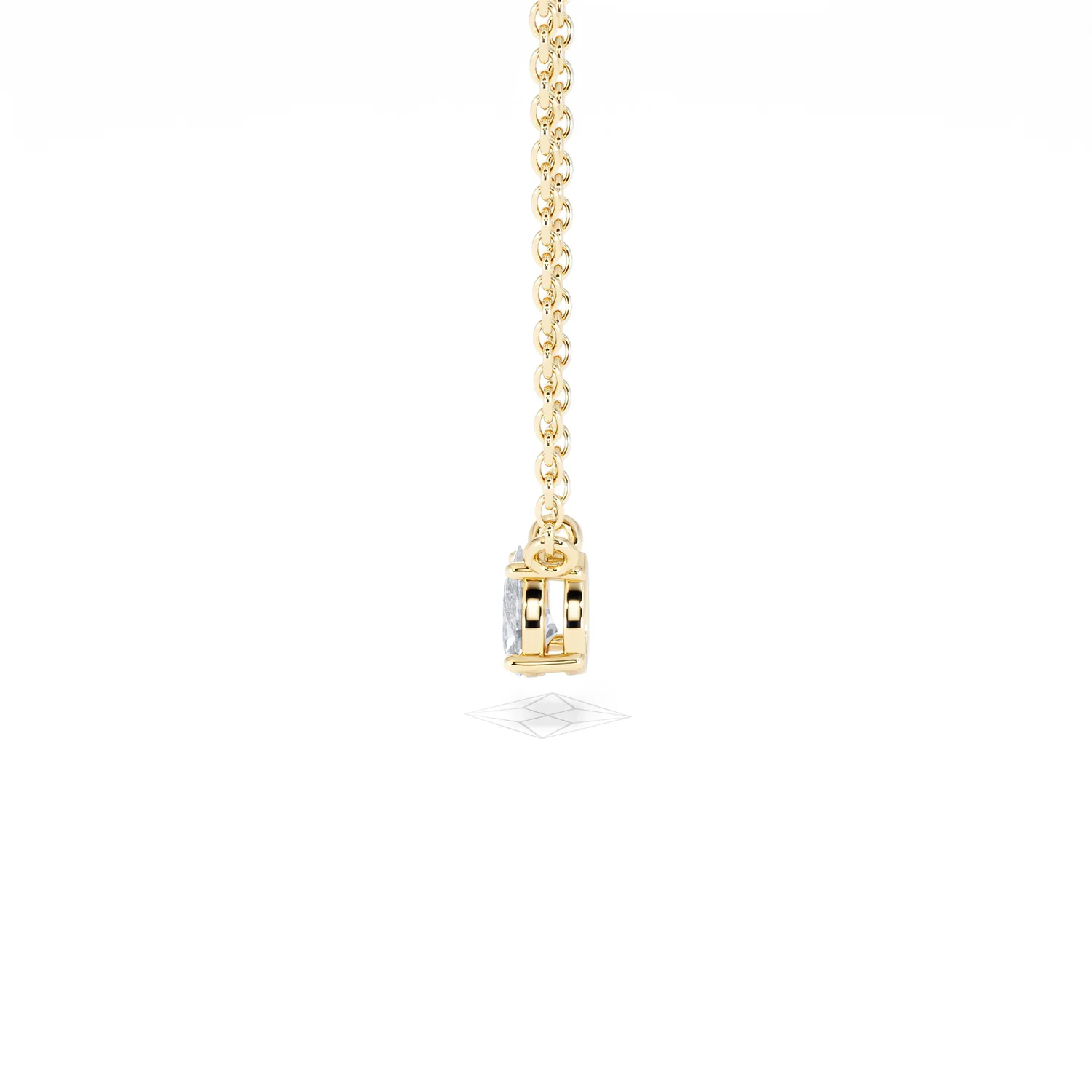 Wanderlust Floating Pear Cut Lab Diamond Solitaire Necklace 0.25ct H/SI in 18K Gold Vermeil - Image 69