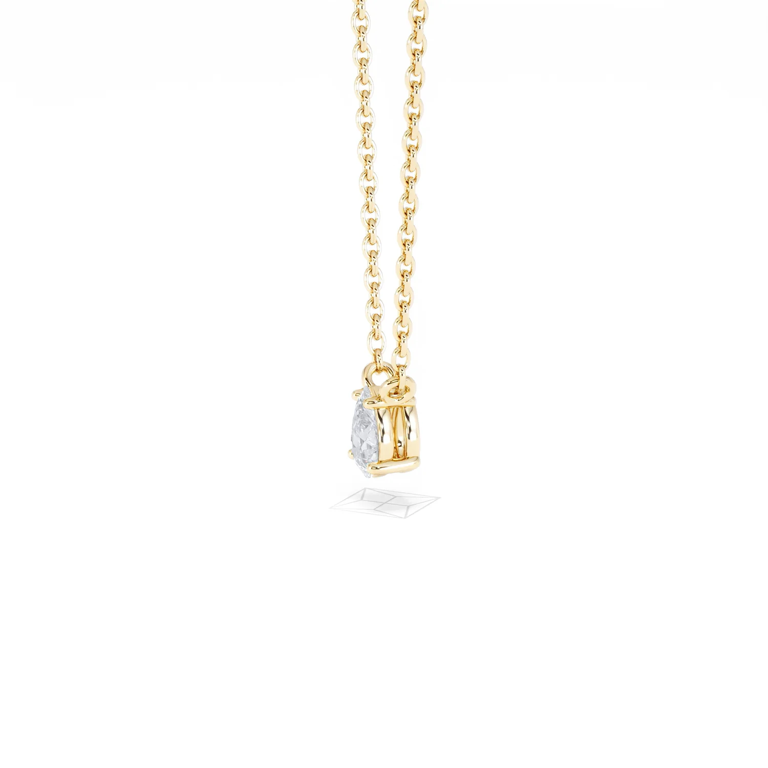 Wanderlust Floating Pear Cut Lab Diamond Solitaire Necklace 0.25ct H/SI in 18K Gold Vermeil - Image 74
