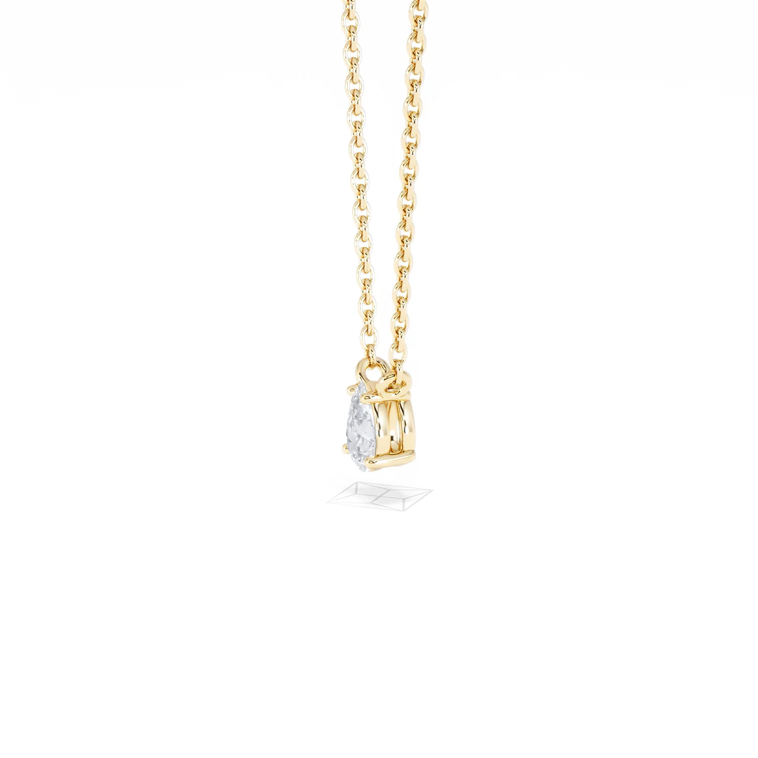 Wanderlust Floating Pear Cut Lab Diamond Solitaire Necklace 0.25ct H/SI in 18K Gold Vermeil - Image 75