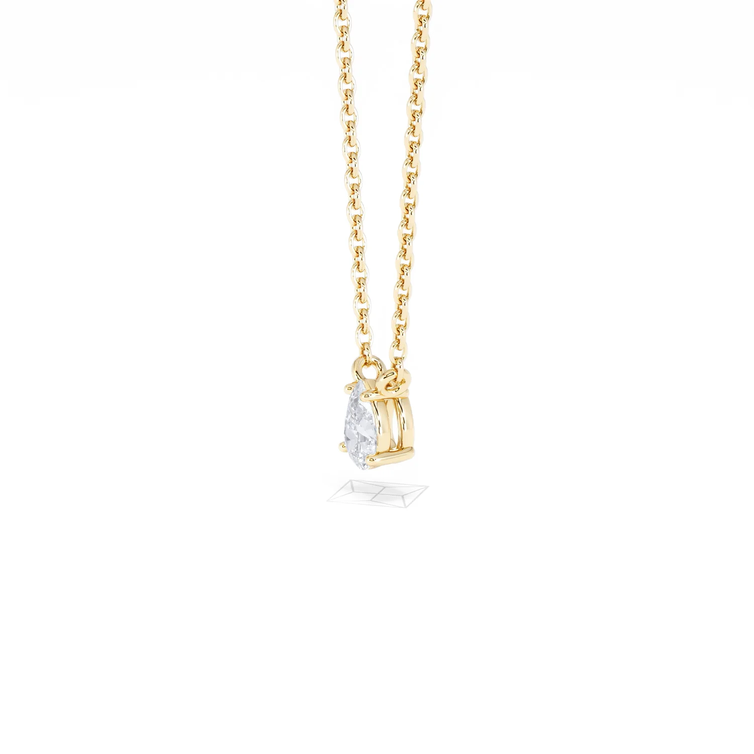 Wanderlust Floating Pear Cut Lab Diamond Solitaire Necklace 0.25ct H/SI in 18K Gold Vermeil - Image 76