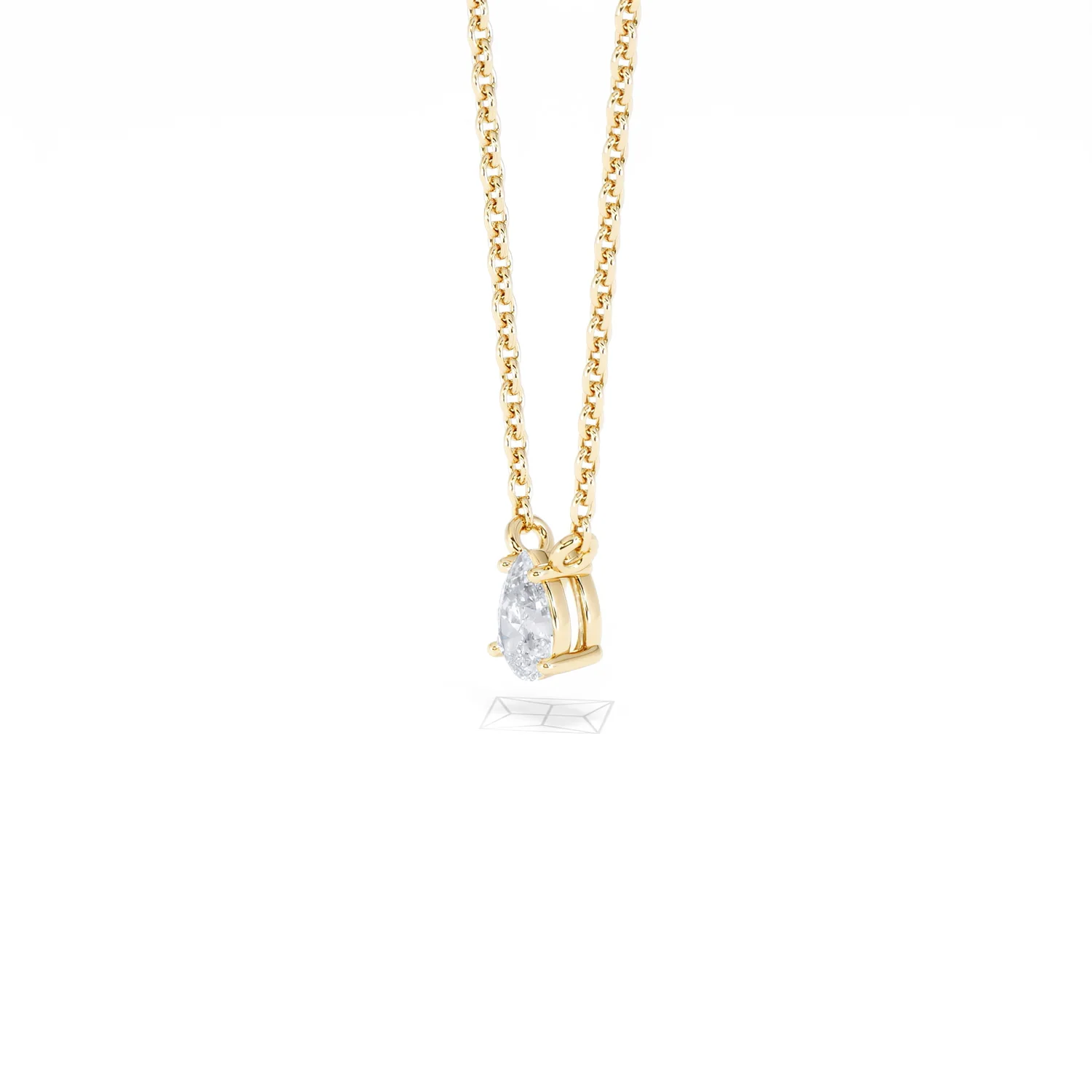 Wanderlust Floating Pear Cut Lab Diamond Solitaire Necklace 0.25ct H/SI in 18K Gold Vermeil - Image 78