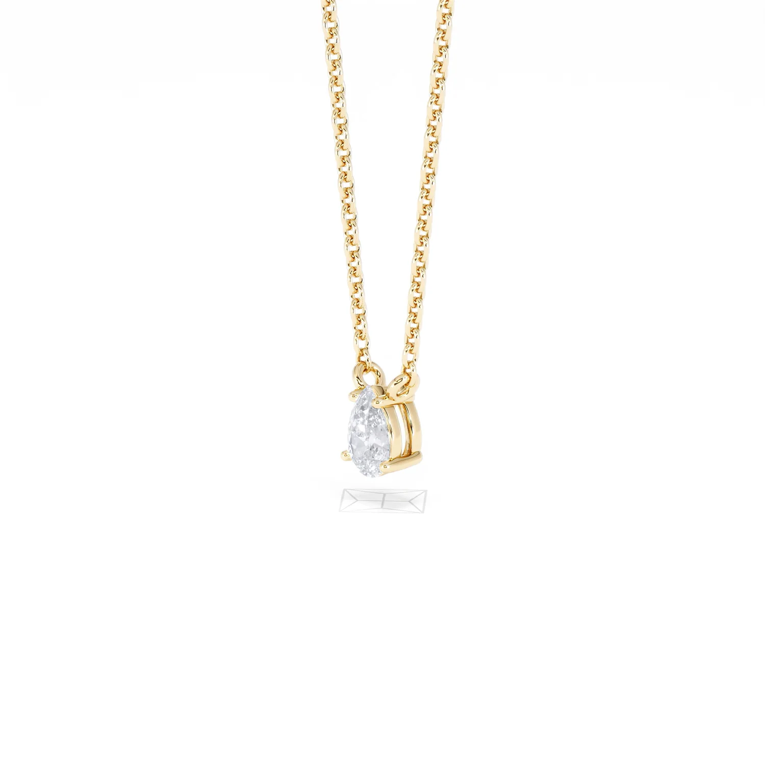 Wanderlust Floating Pear Cut Lab Diamond Solitaire Necklace 0.25ct H/SI in 18K Gold Vermeil - Image 79