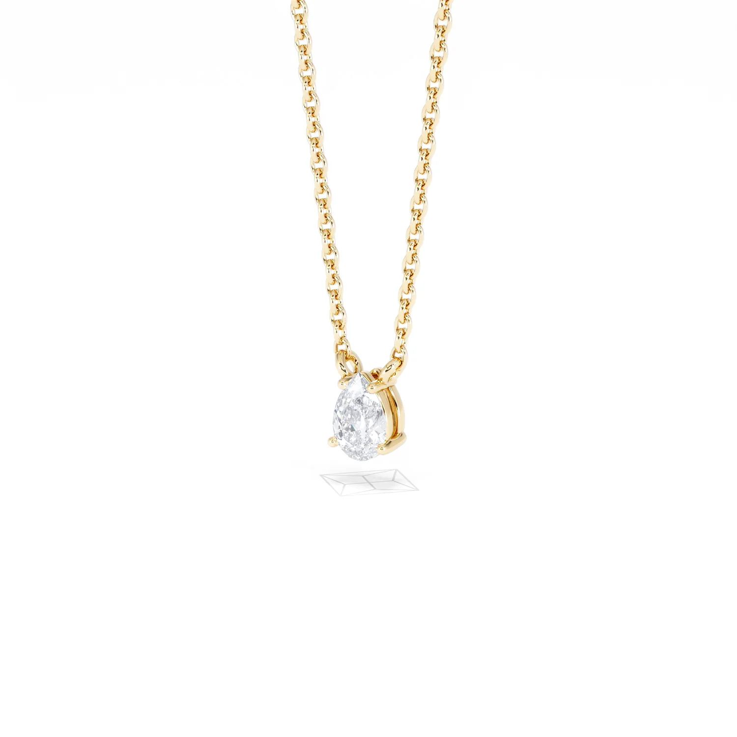 Wanderlust Floating Pear Cut Lab Diamond Solitaire Necklace 0.25ct H/SI in 18K Gold Vermeil - Image 83