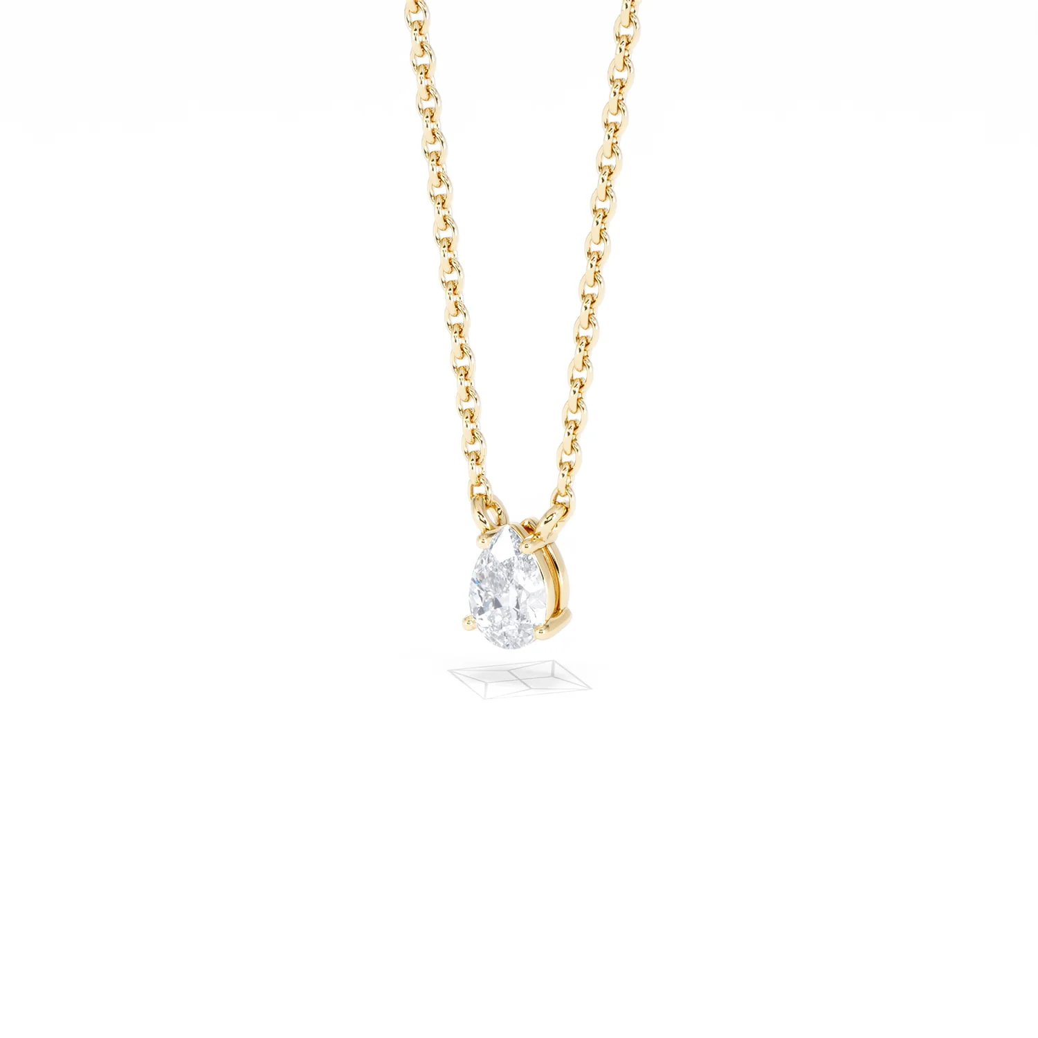 Wanderlust Floating Pear Cut Lab Diamond Solitaire Necklace 0.25ct H/SI in 18K Gold Vermeil - Image 84