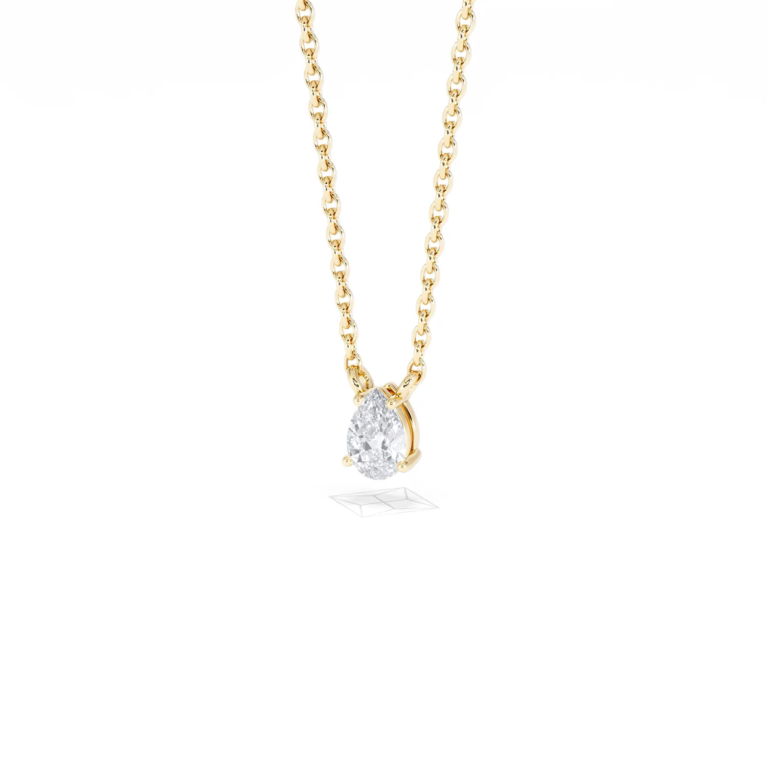 Wanderlust Floating Pear Cut Lab Diamond Solitaire Necklace 0.25ct H/SI in 18K Gold Vermeil - Image 85
