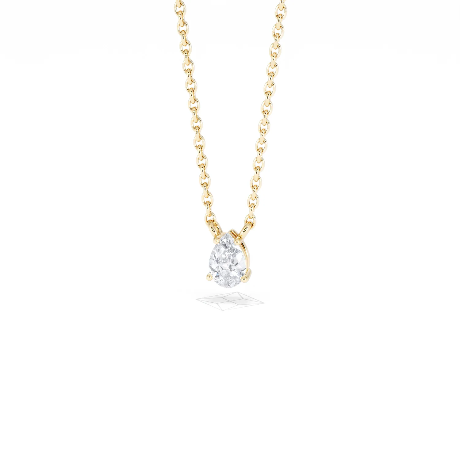 Wanderlust Floating Pear Cut Lab Diamond Solitaire Necklace 0.25ct H/SI in 18K Gold Vermeil - Image 87
