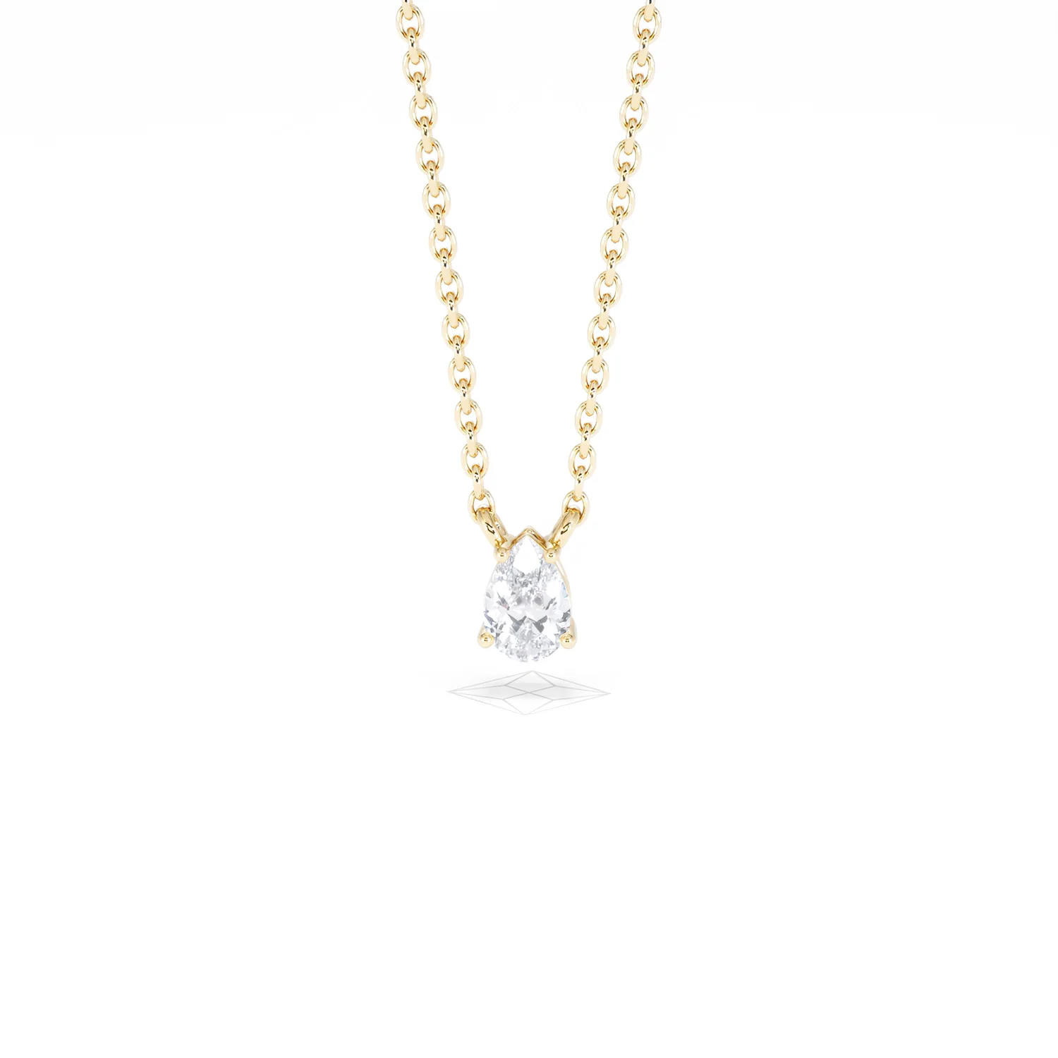 Wanderlust Floating Pear Cut Lab Diamond Solitaire Necklace 0.25ct H/SI in 18K Gold Vermeil - Image 89