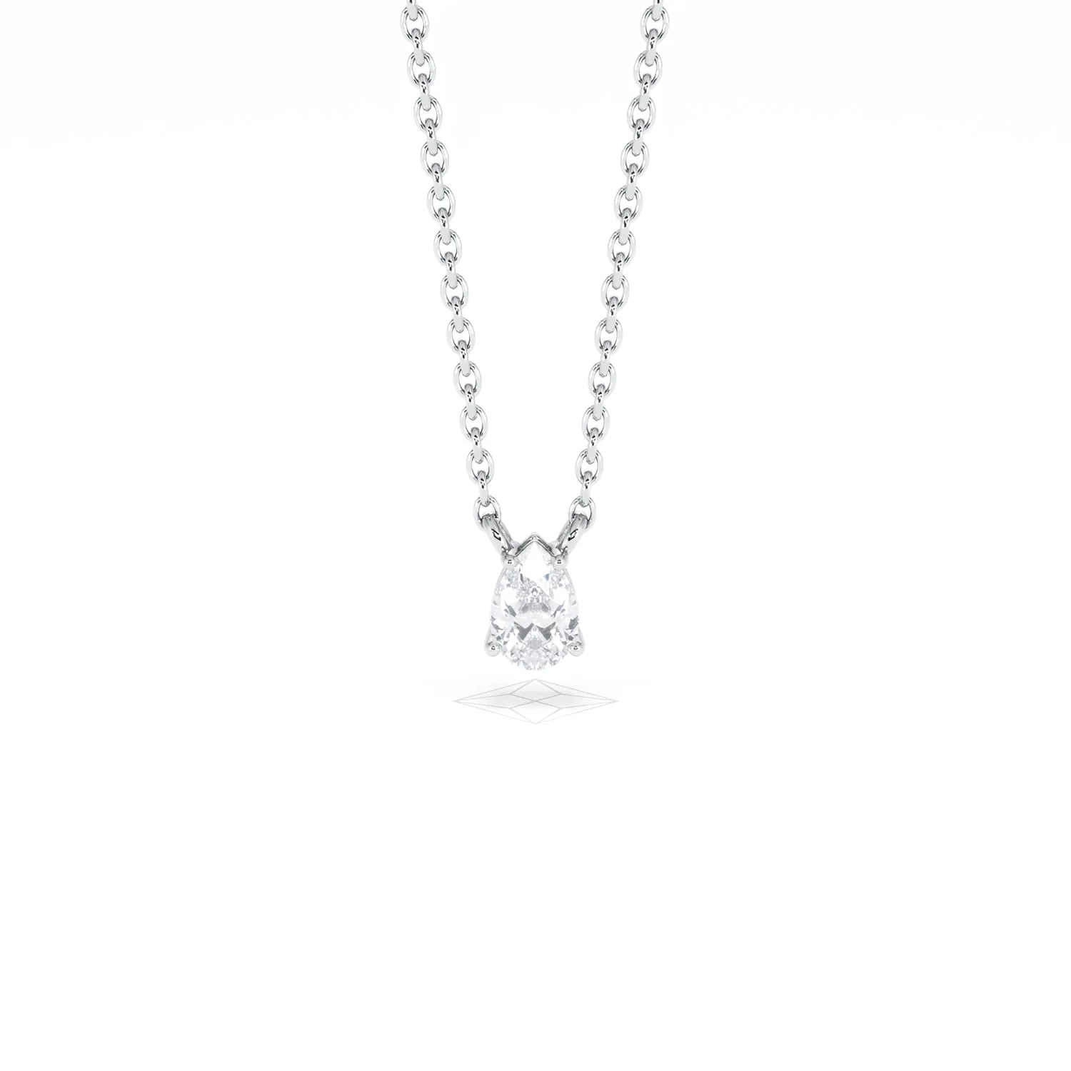 Wanderlust Floating Pear Cut Lab Diamond Solitaire Necklace 0.25ct H/SI in 925 Silver - Image 10