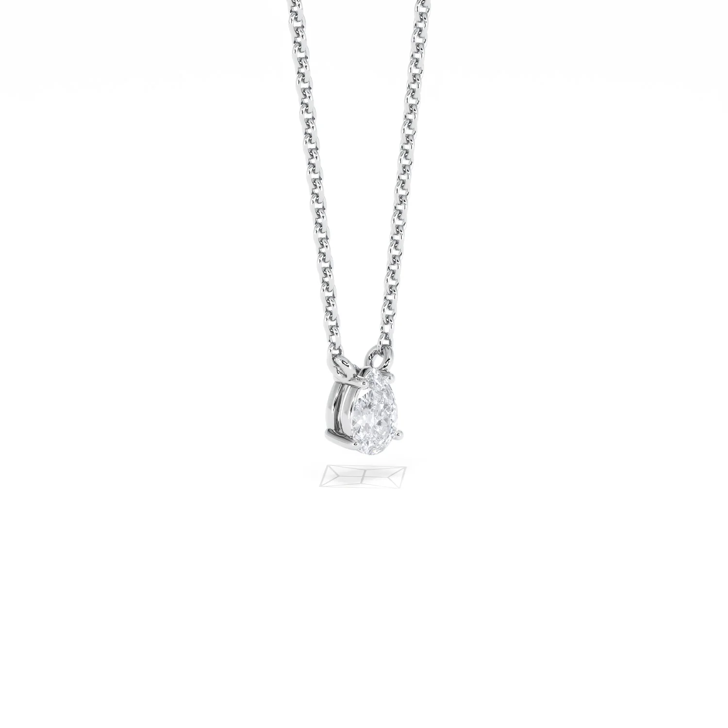 Wanderlust Floating Pear Cut Lab Diamond Solitaire Necklace 0.25ct H/SI in 925 Silver - Image 19