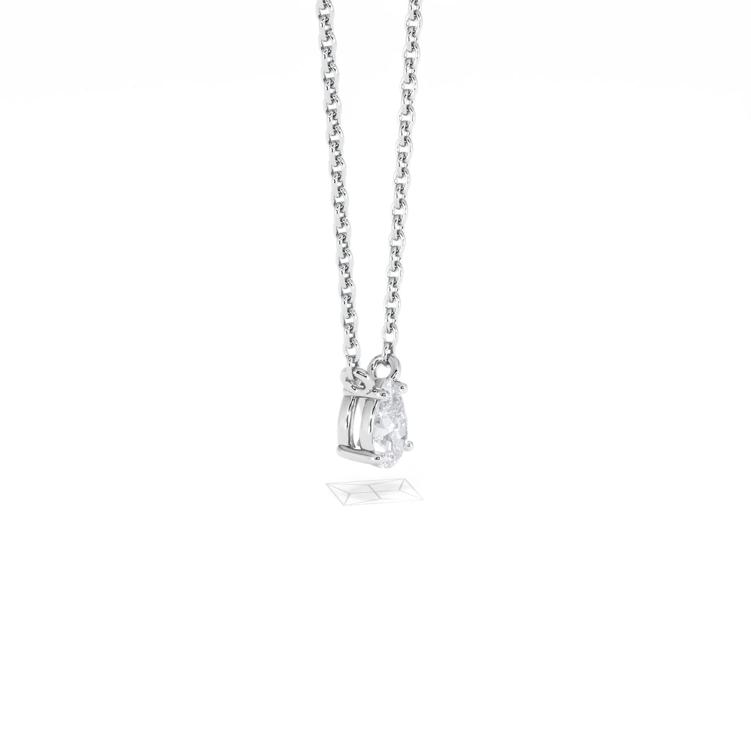 Wanderlust Floating Pear Cut Lab Diamond Solitaire Necklace 0.25ct H/SI in 925 Silver - Image 23