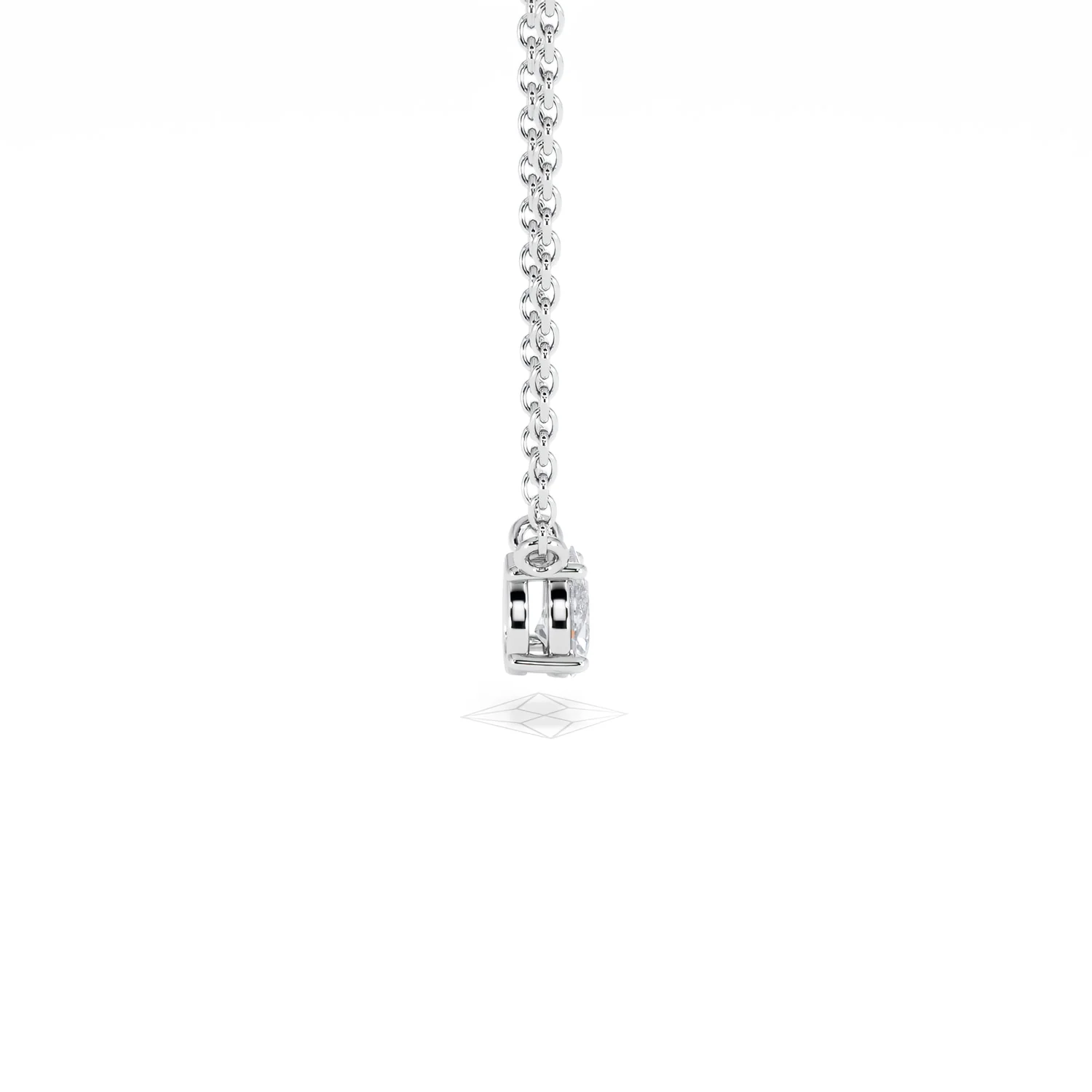 Wanderlust Floating Pear Cut Lab Diamond Solitaire Necklace 0.25ct H/SI in 925 Silver - Image 31