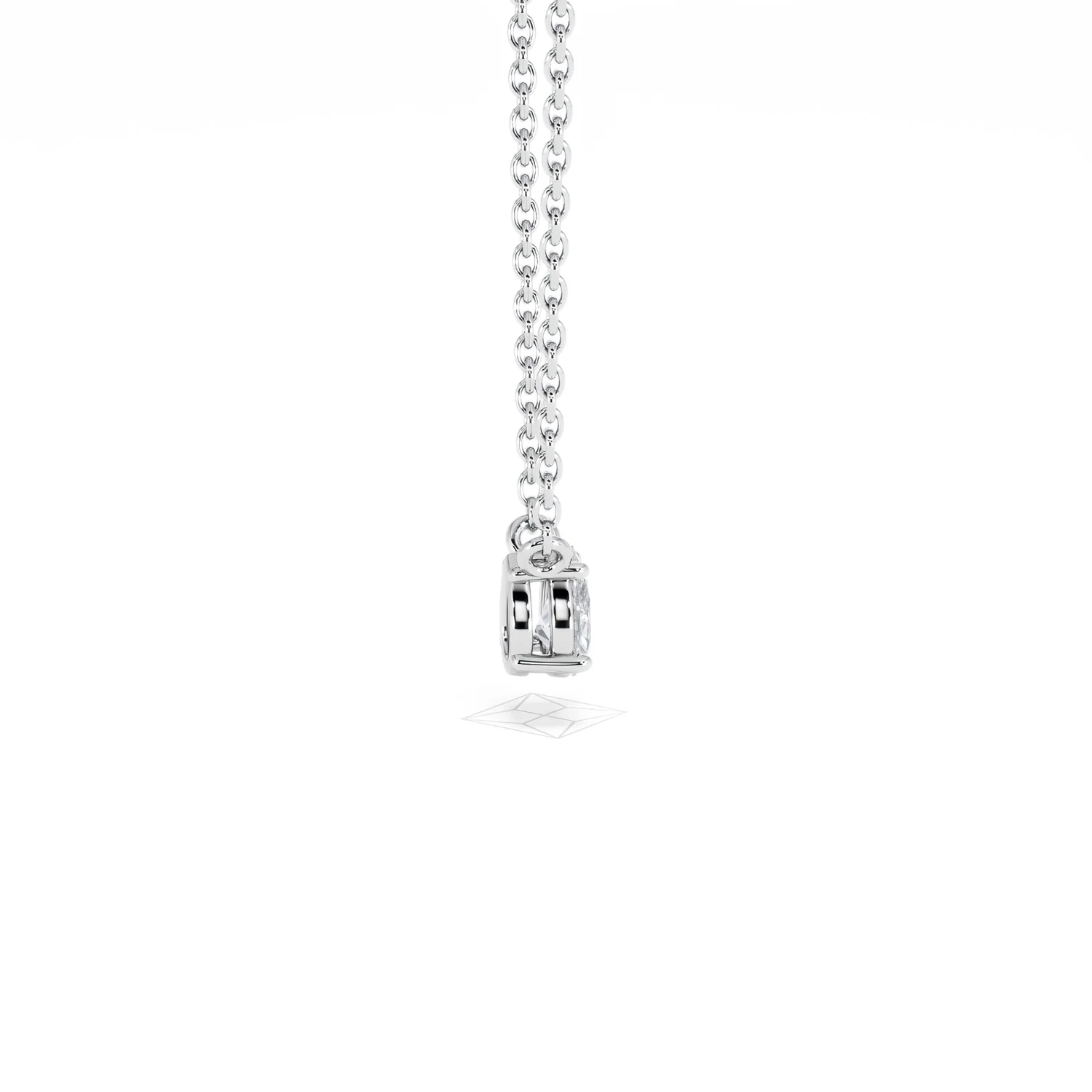 Wanderlust Floating Pear Cut Lab Diamond Solitaire Necklace 0.25ct H/SI in 925 Silver - Image 32