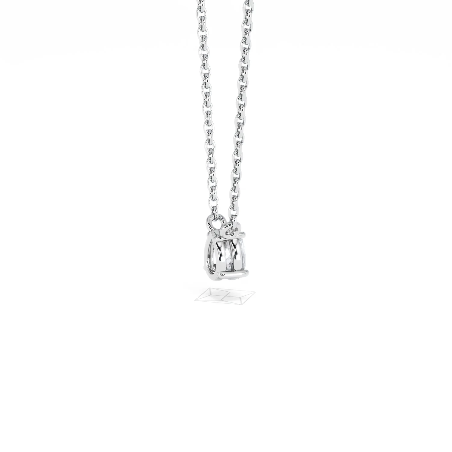 Wanderlust Floating Pear Cut Lab Diamond Solitaire Necklace 0.25ct H/SI in 925 Silver - Image 36