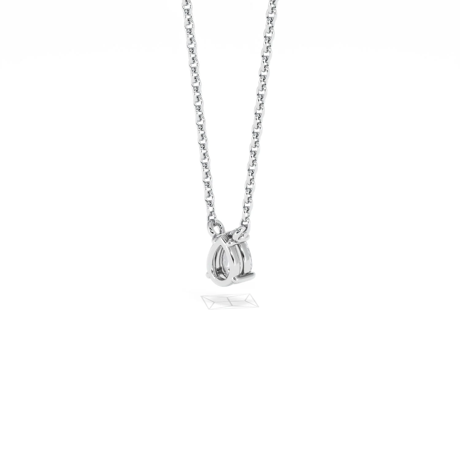 Wanderlust Floating Pear Cut Lab Diamond Solitaire Necklace 0.25ct H/SI in 925 Silver - Image 42