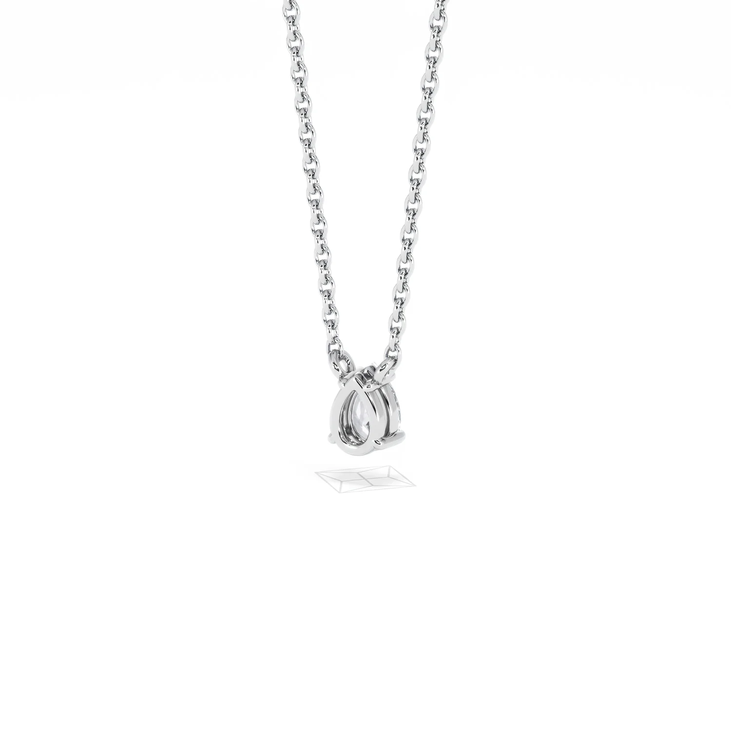 Wanderlust Floating Pear Cut Lab Diamond Solitaire Necklace 0.25ct H/SI in 925 Silver - Image 44