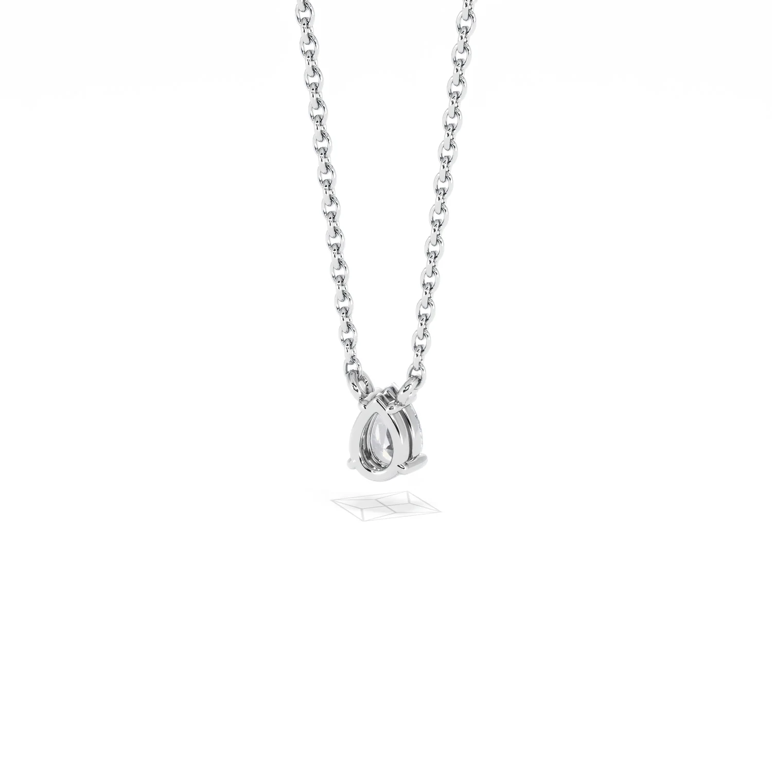 Wanderlust Floating Pear Cut Lab Diamond Solitaire Necklace 0.25ct H/SI in 925 Silver - Image 45