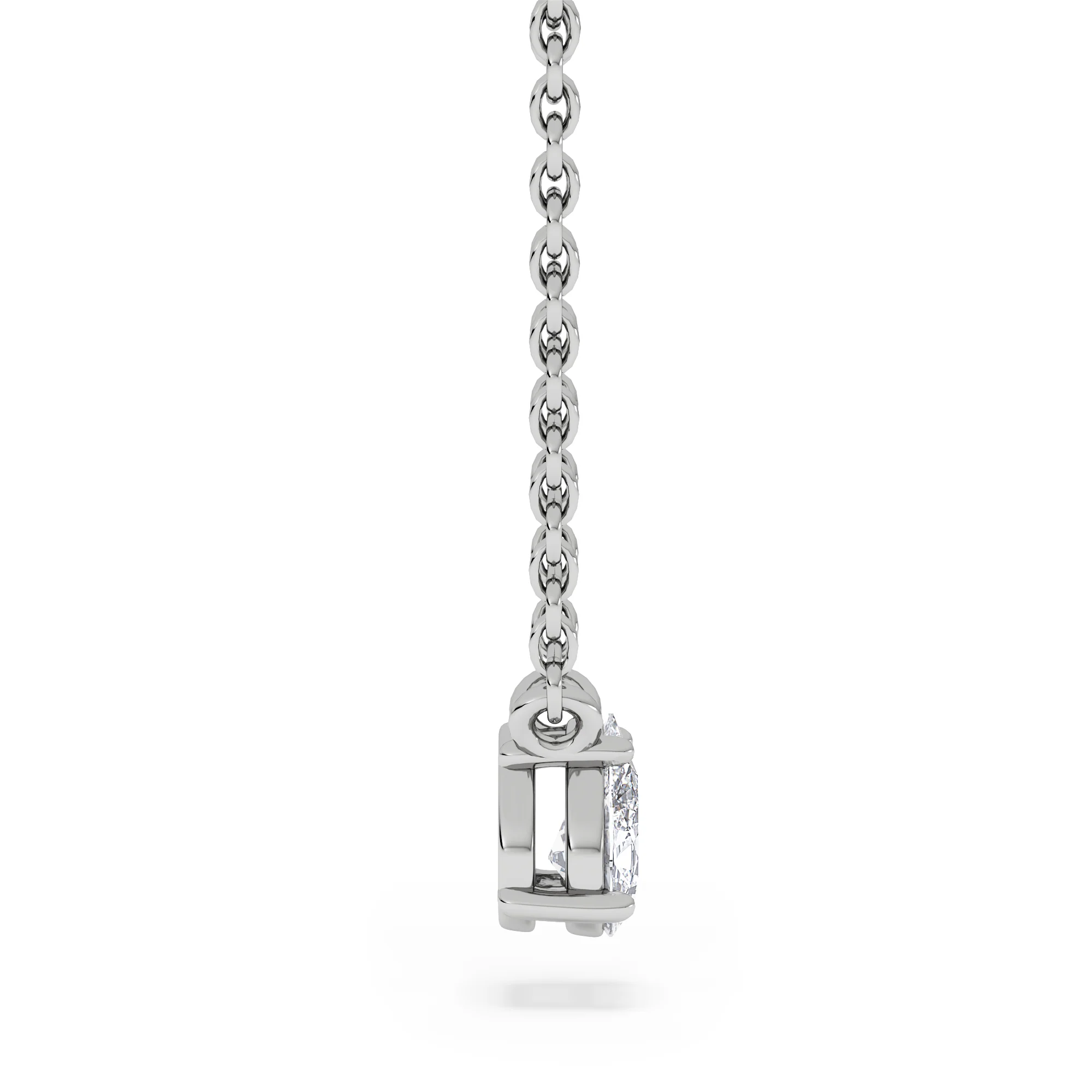 Wanderlust Floating Pear Cut Lab Diamond Solitaire Necklace 0.25ct H/SI in 925 Silver - Image 5