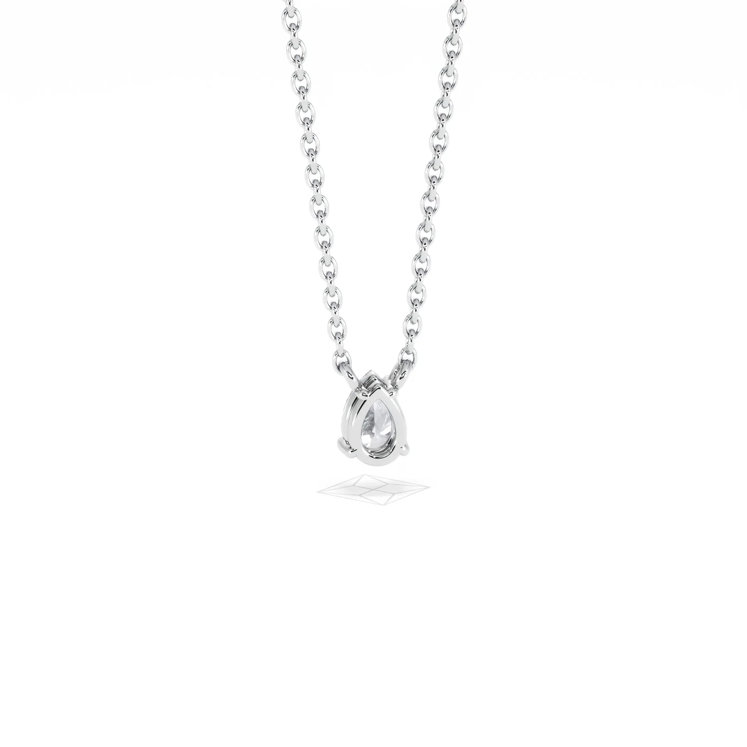 Wanderlust Floating Pear Cut Lab Diamond Solitaire Necklace 0.25ct H/SI in 925 Silver - Image 52