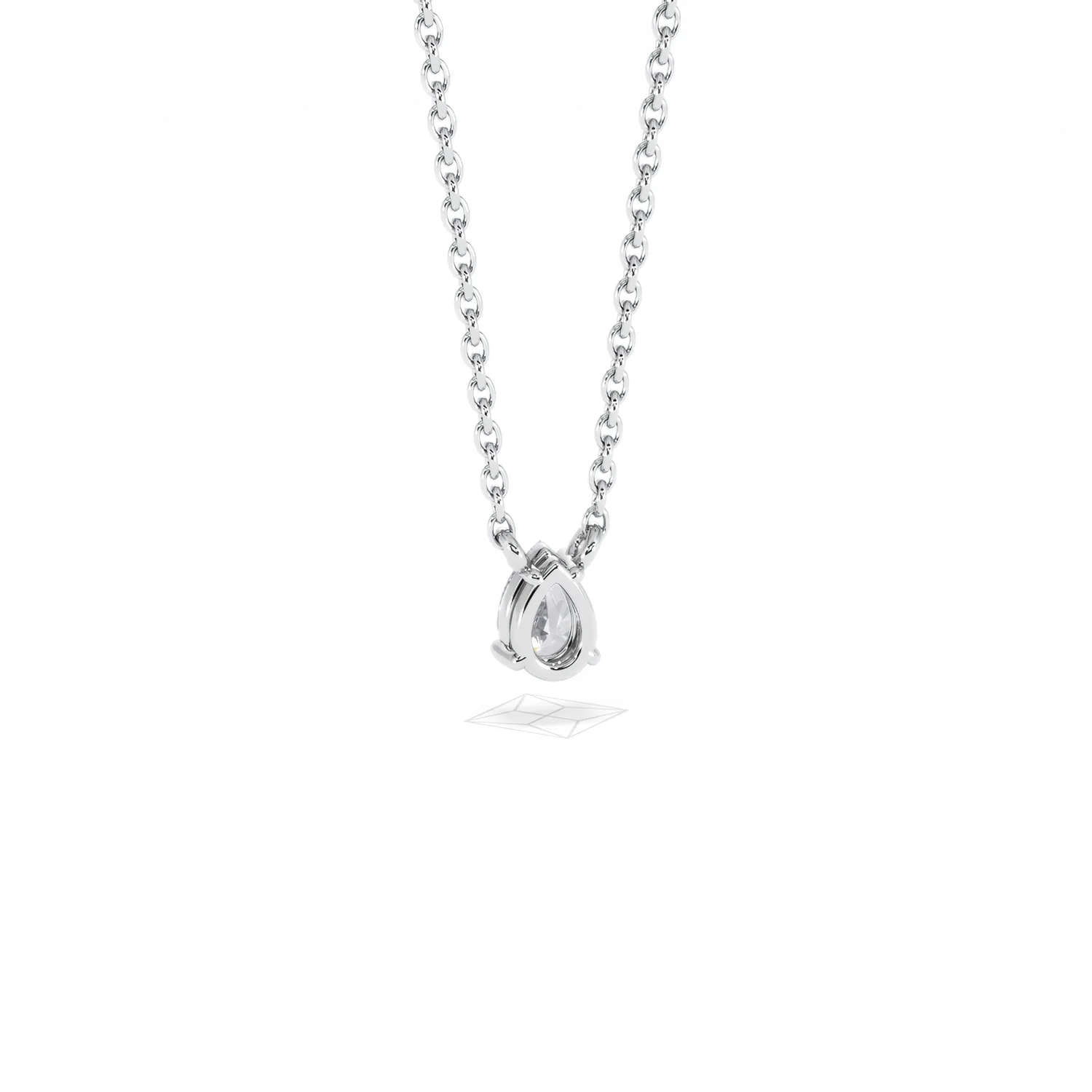 Wanderlust Floating Pear Cut Lab Diamond Solitaire Necklace 0.25ct H/SI in 925 Silver - Image 53