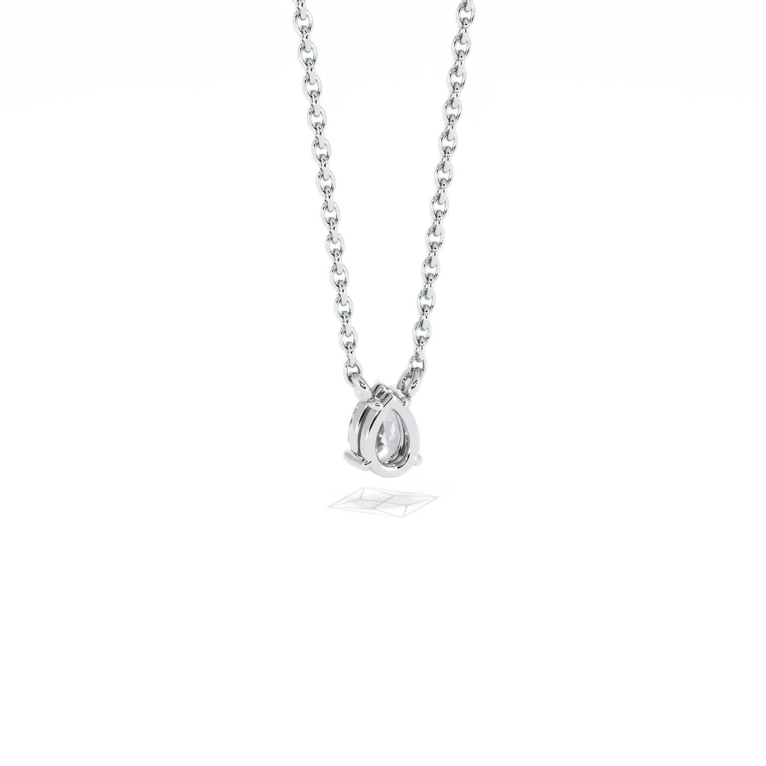 Wanderlust Floating Pear Cut Lab Diamond Solitaire Necklace 0.25ct H/SI in 925 Silver - Image 54
