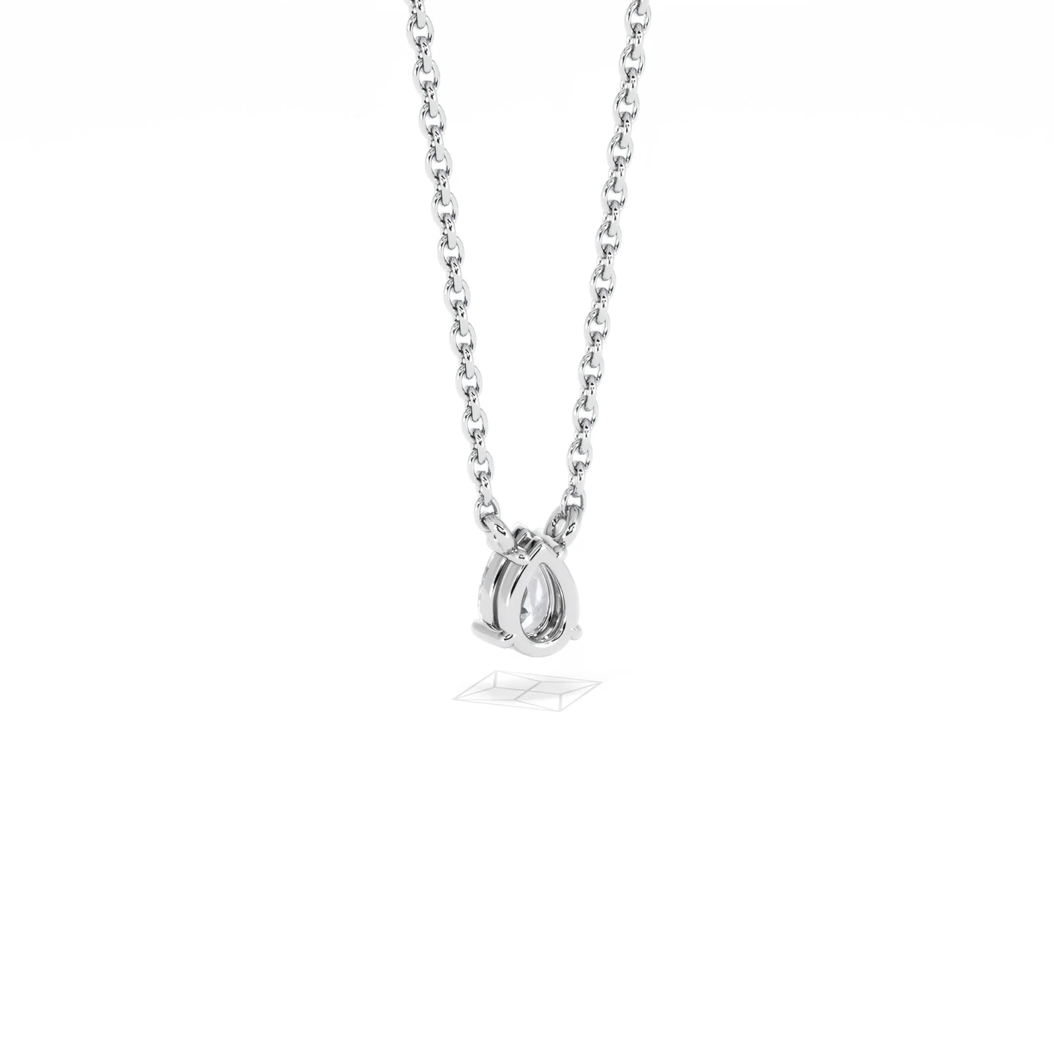 Wanderlust Floating Pear Cut Lab Diamond Solitaire Necklace 0.25ct H/SI in 925 Silver - Image 55