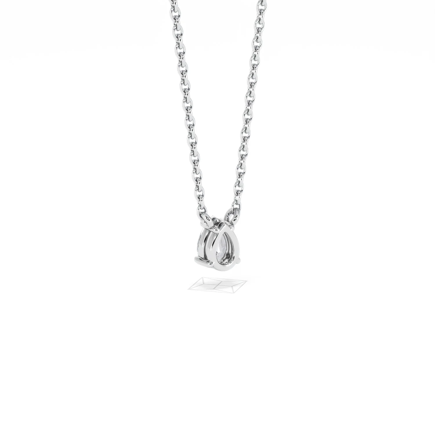 Wanderlust Floating Pear Cut Lab Diamond Solitaire Necklace 0.25ct H/SI in 925 Silver - Image 56
