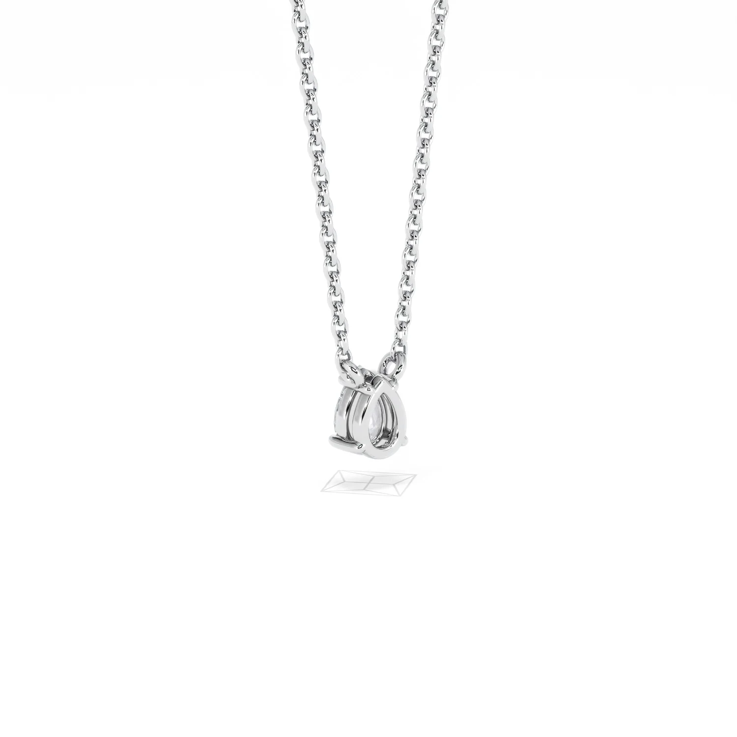 Wanderlust Floating Pear Cut Lab Diamond Solitaire Necklace 0.25ct H/SI in 925 Silver - Image 57