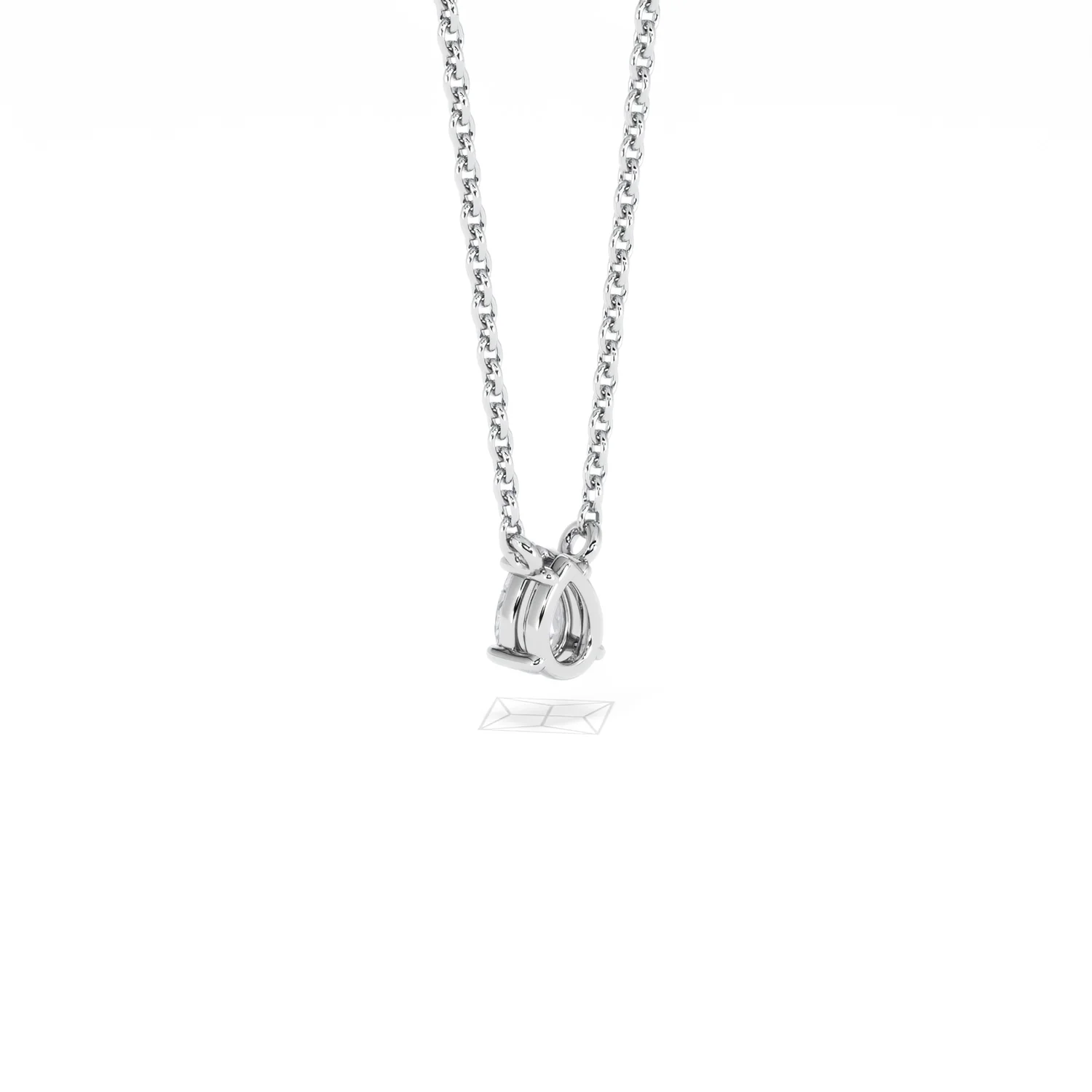 Wanderlust Floating Pear Cut Lab Diamond Solitaire Necklace 0.25ct H/SI in 925 Silver - Image 58