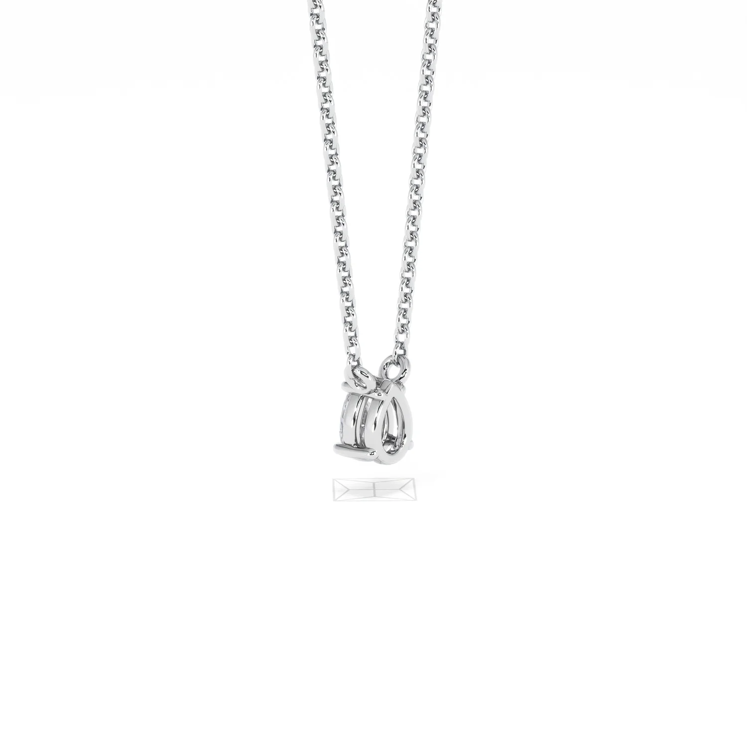 Wanderlust Floating Pear Cut Lab Diamond Solitaire Necklace 0.25ct H/SI in 925 Silver - Image 60