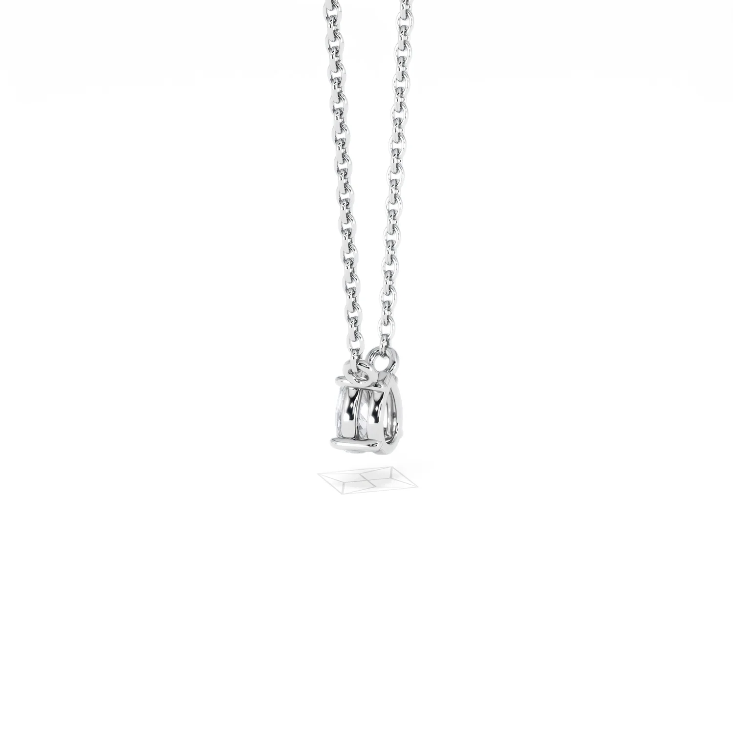 Wanderlust Floating Pear Cut Lab Diamond Solitaire Necklace 0.25ct H/SI in 925 Silver - Image 64