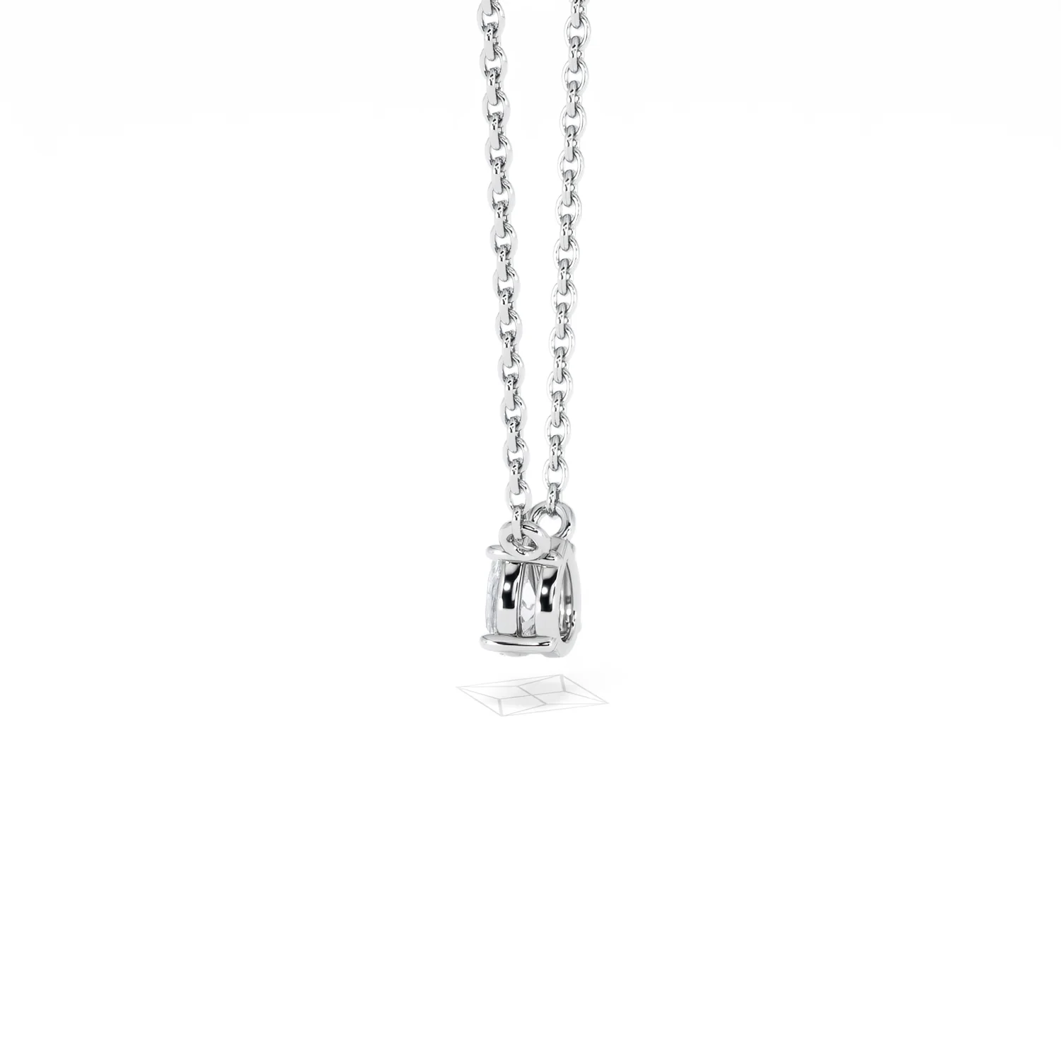 Wanderlust Floating Pear Cut Lab Diamond Solitaire Necklace 0.25ct H/SI in 925 Silver - Image 65