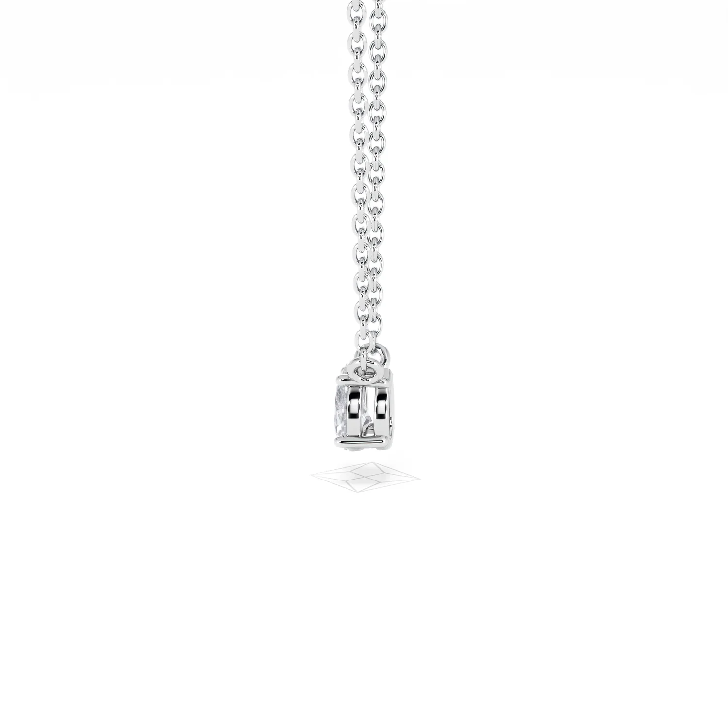 Wanderlust Floating Pear Cut Lab Diamond Solitaire Necklace 0.25ct H/SI in 925 Silver - Image 68