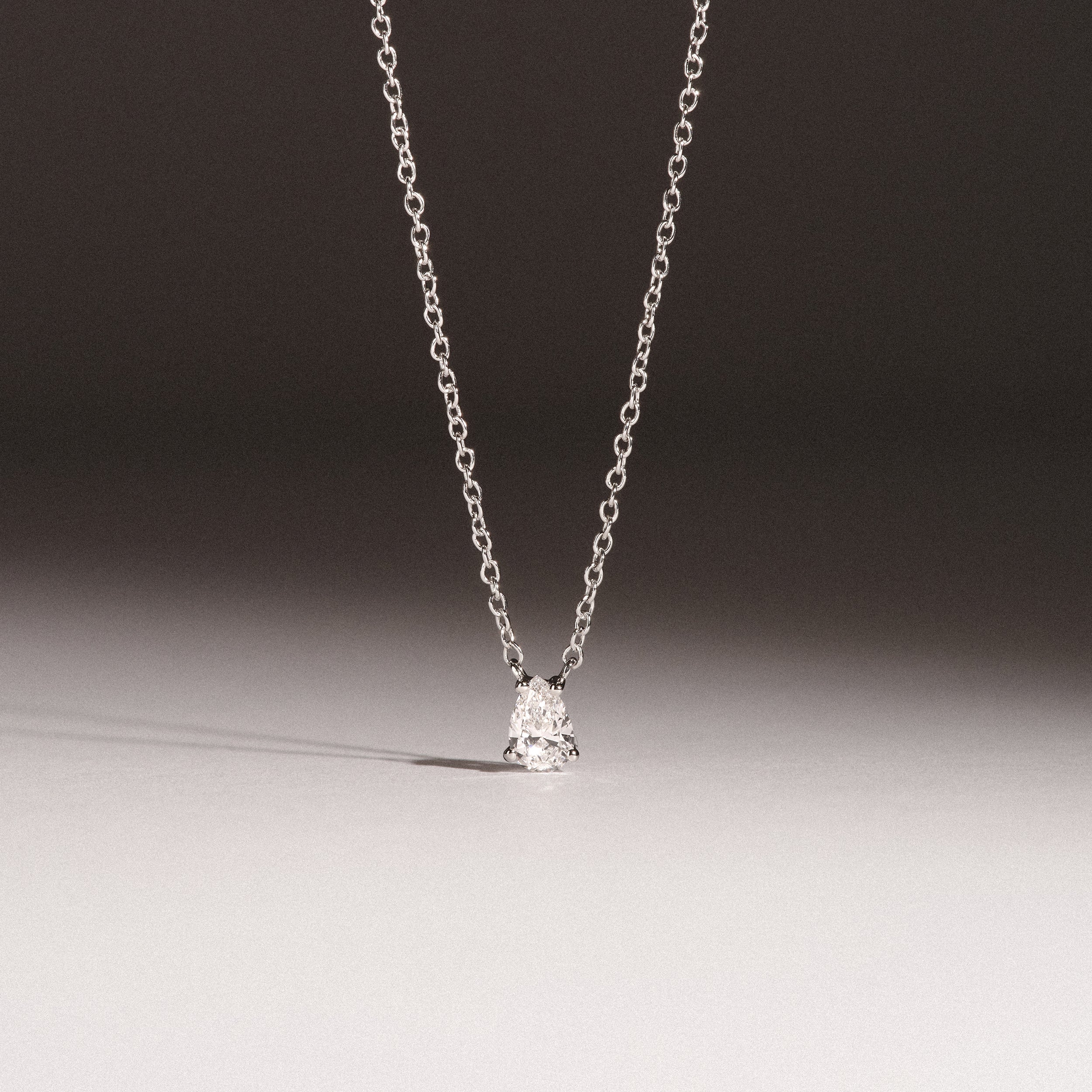 Wanderlust Floating Pear Cut Lab Diamond Solitaire Necklace 0.25ct H/SI in 925 Silver - Image 7