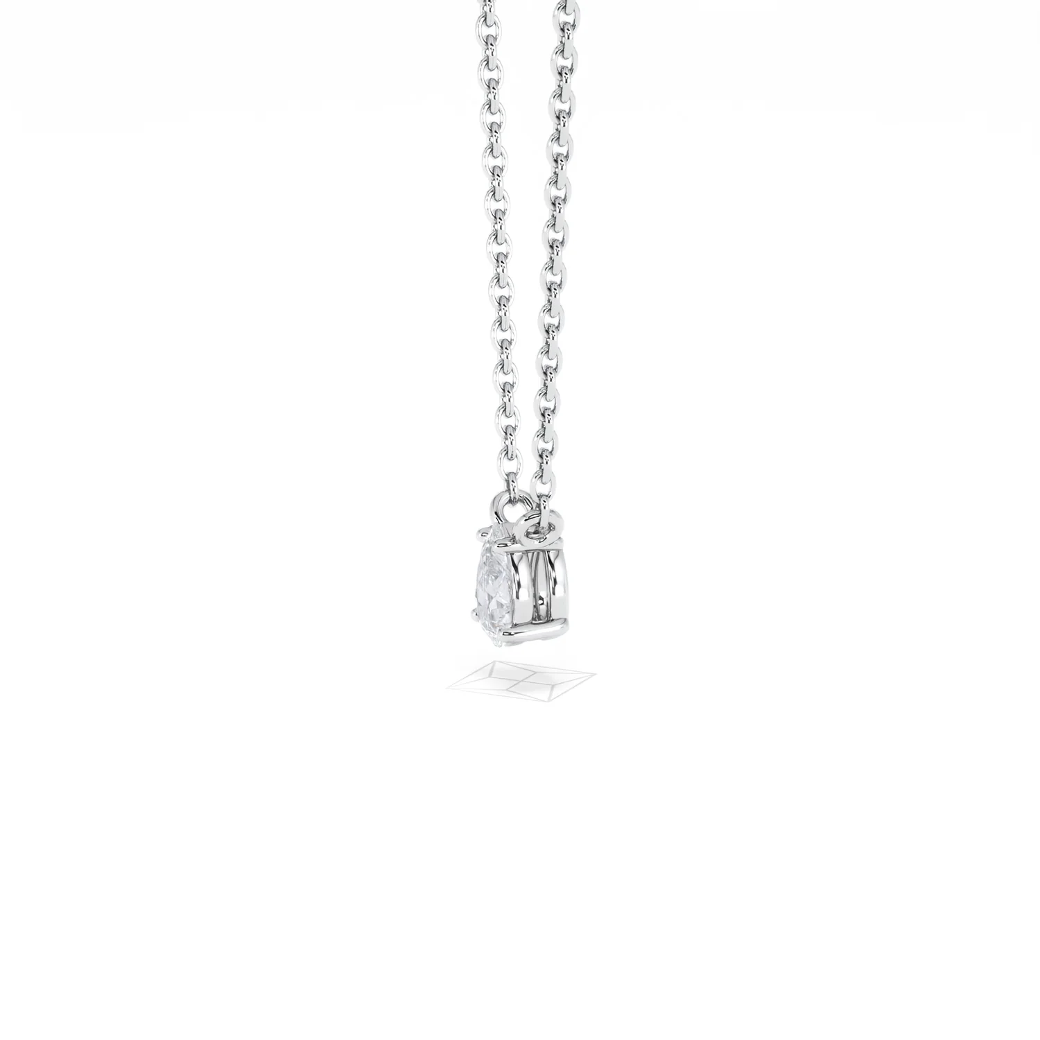 Wanderlust Floating Pear Cut Lab Diamond Solitaire Necklace 0.25ct H/SI in 925 Silver - Image 74