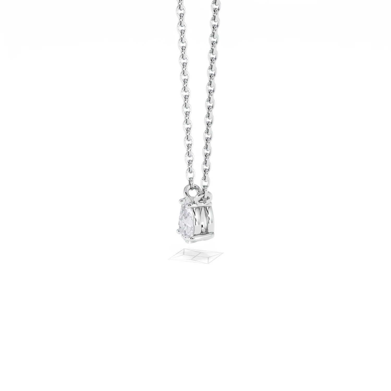 Wanderlust Floating Pear Cut Lab Diamond Solitaire Necklace 0.25ct H/SI in 925 Silver - Image 75