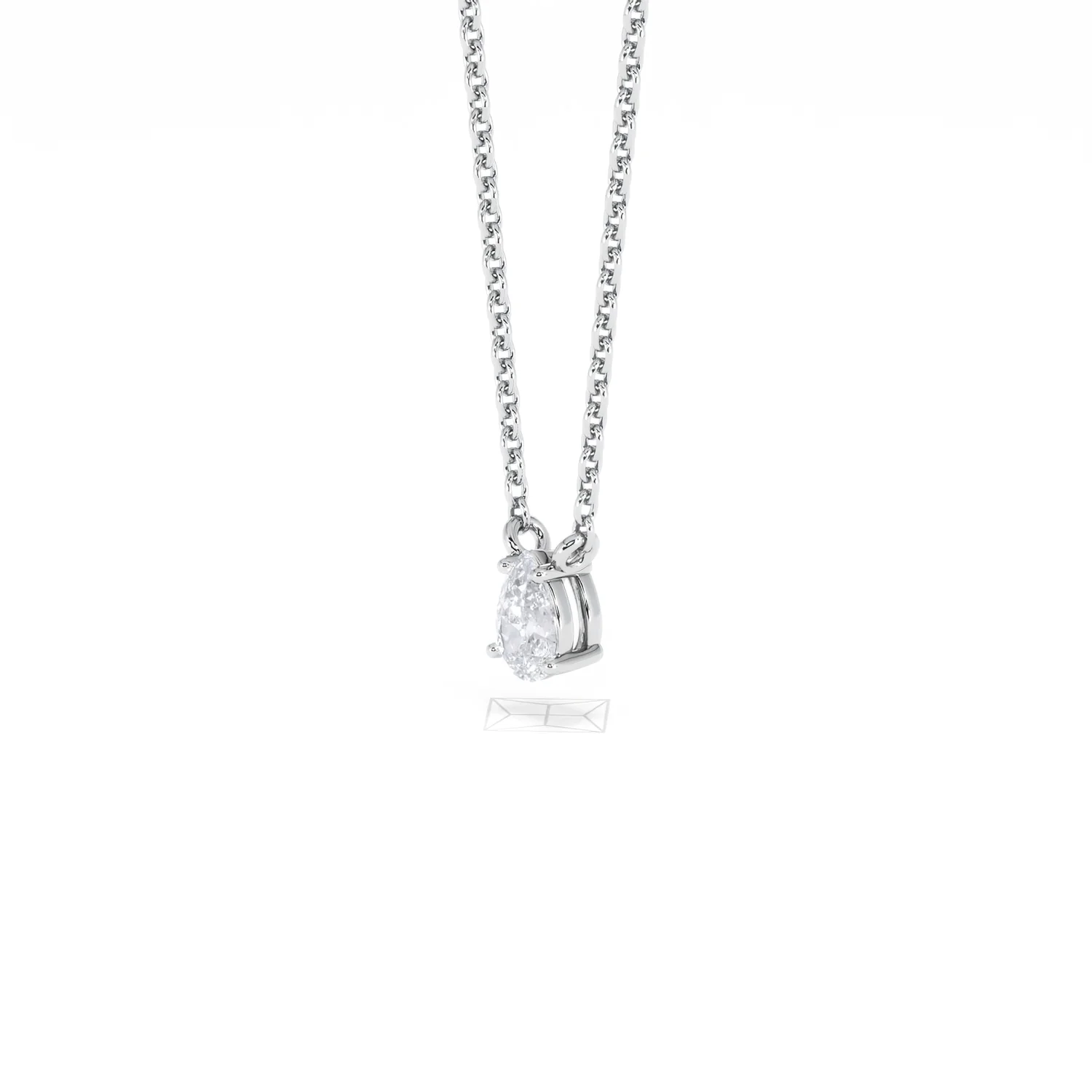 Wanderlust Floating Pear Cut Lab Diamond Solitaire Necklace 0.25ct H/SI in 925 Silver - Image 79